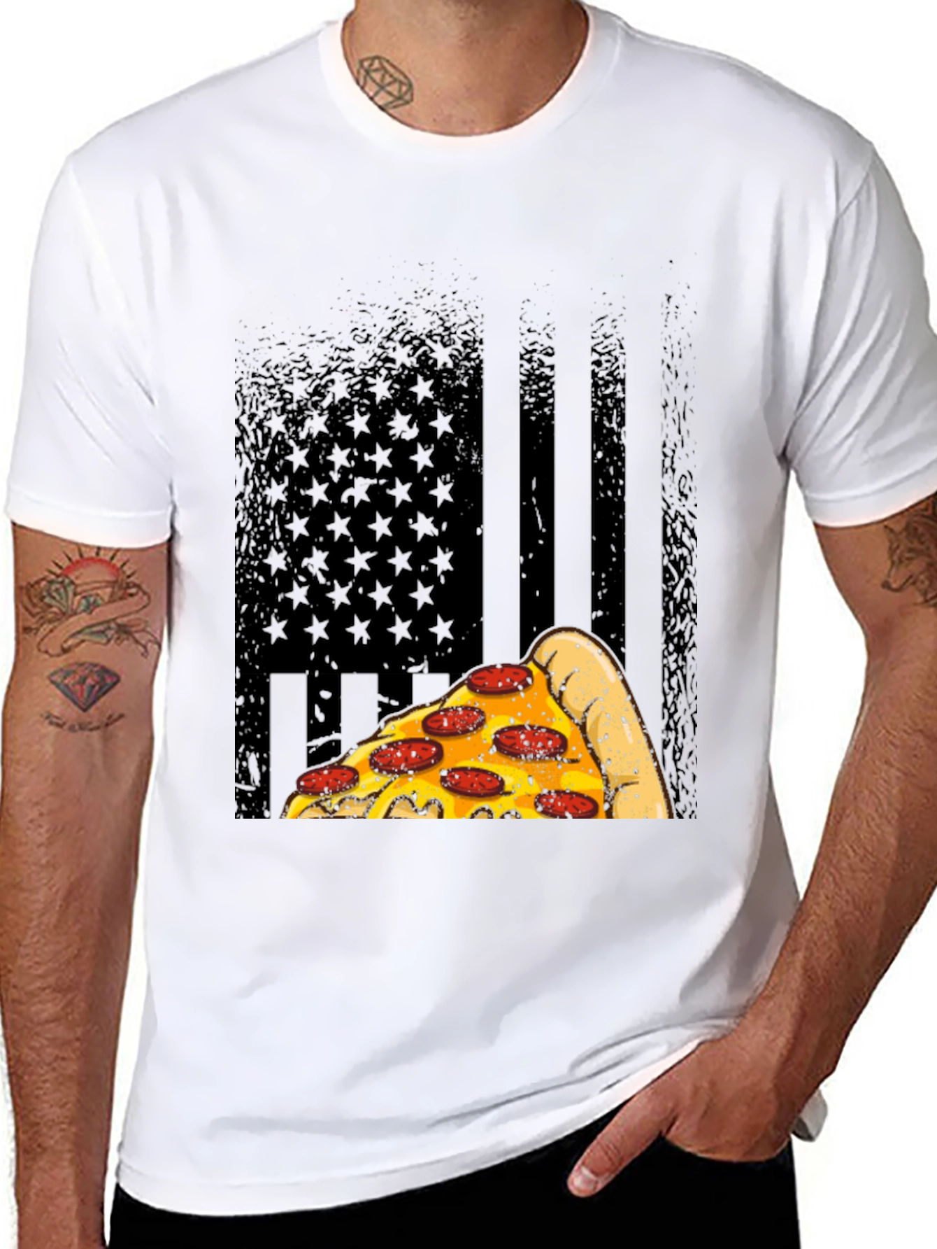 Pizza Flag Graphic T-Shirt
