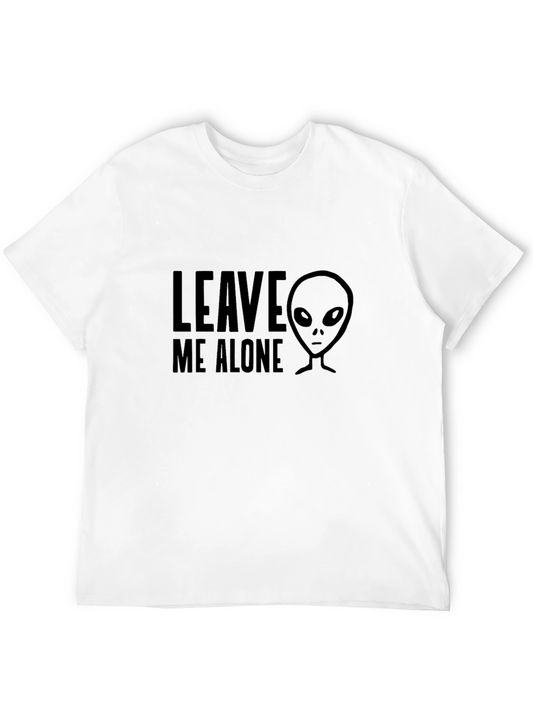 Leave Me Alone Alien Graphic Tee - Black Cotton Casual Shirt