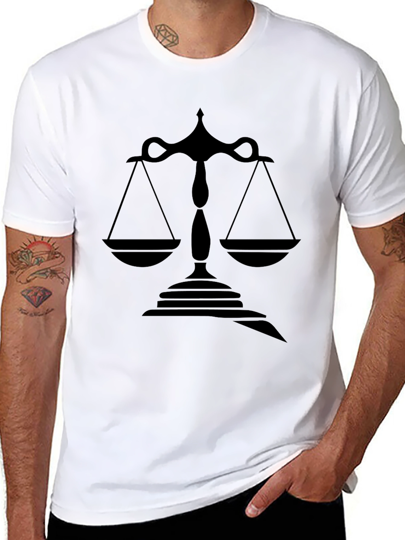 Scales of Justice Graphic T-Shirt - Black