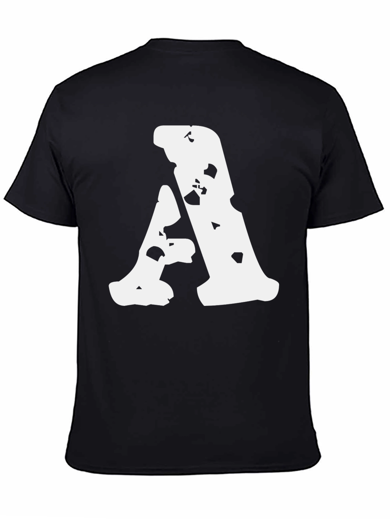 Grunge Letter A Black T-Shirt - Unique Design