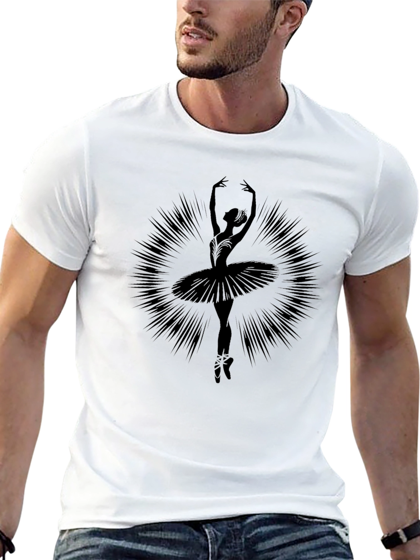 Ballerina Silhouette Graphic Tee - Elegant Dancer Shirt