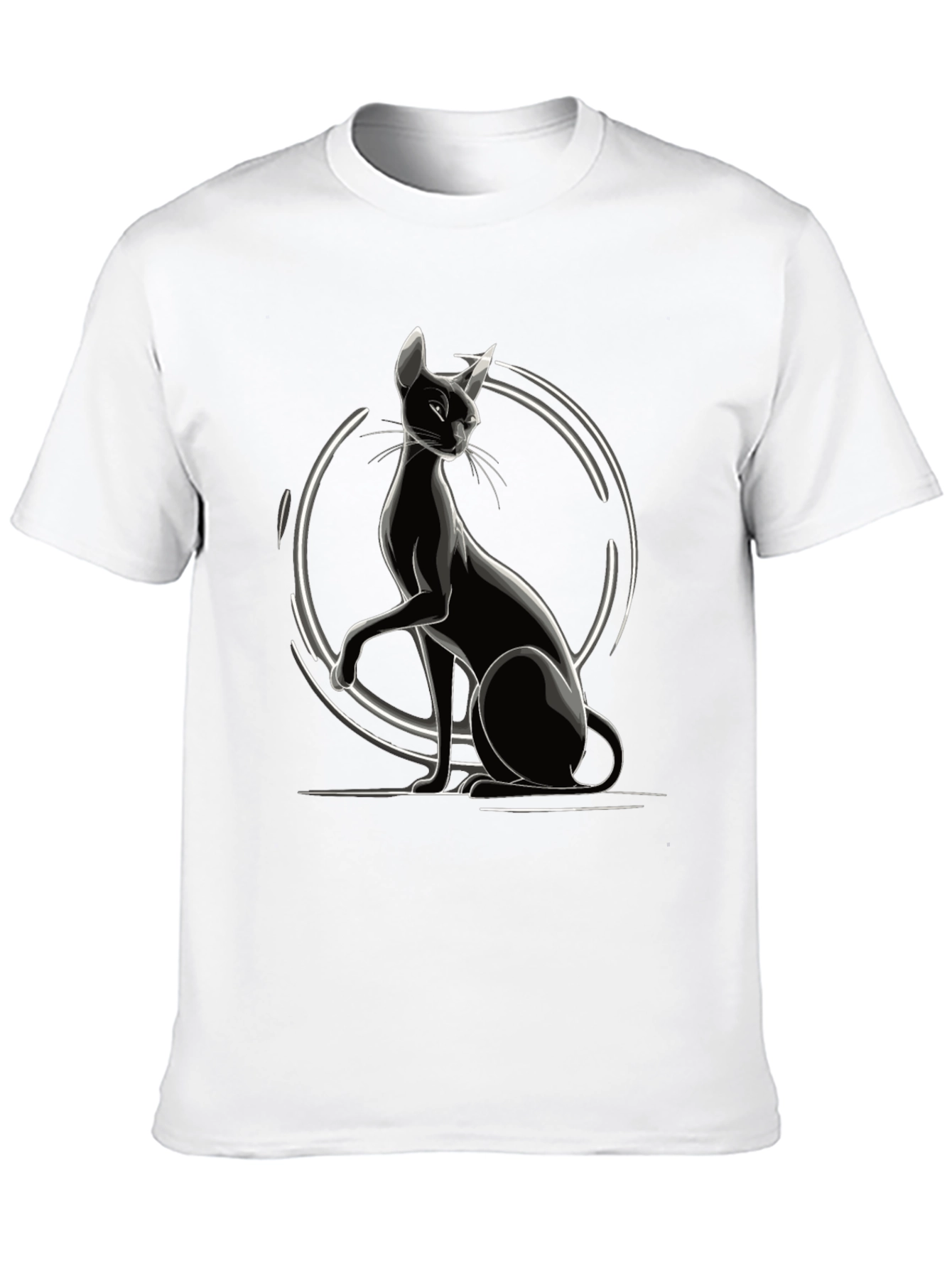 Sleek Black Cat Graphic Tee - Stylish Unisex T-Shirt