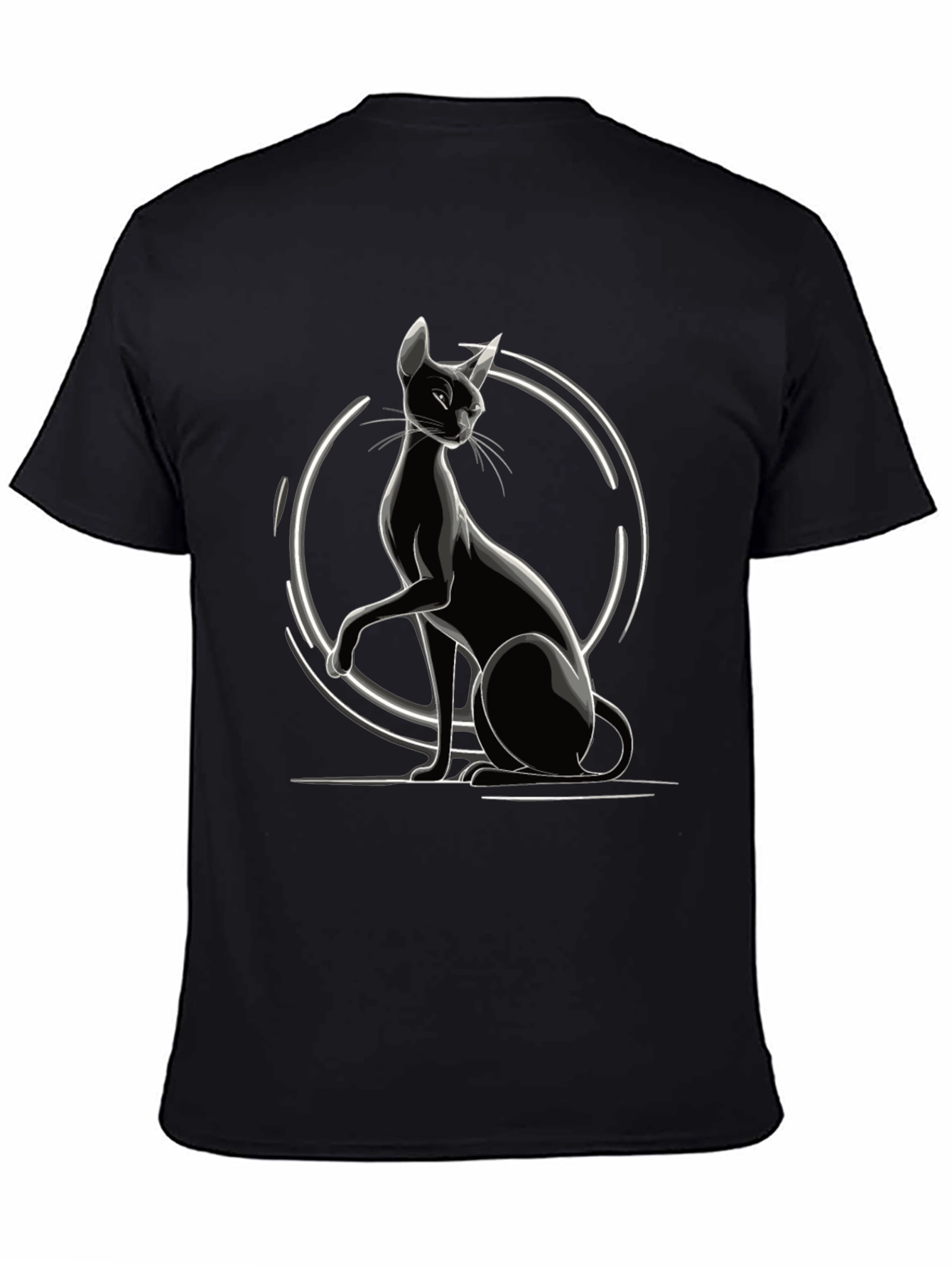 Sleek Black Cat Graphic Tee - Stylish Unisex T-Shirt