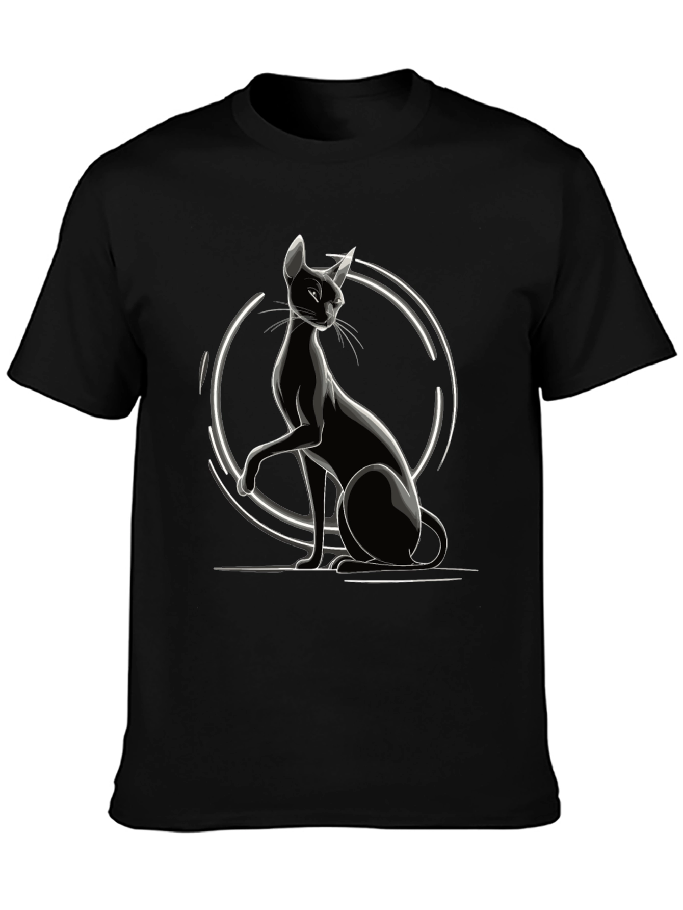 Sleek Black Cat Graphic Tee - Stylish Unisex T-Shirt