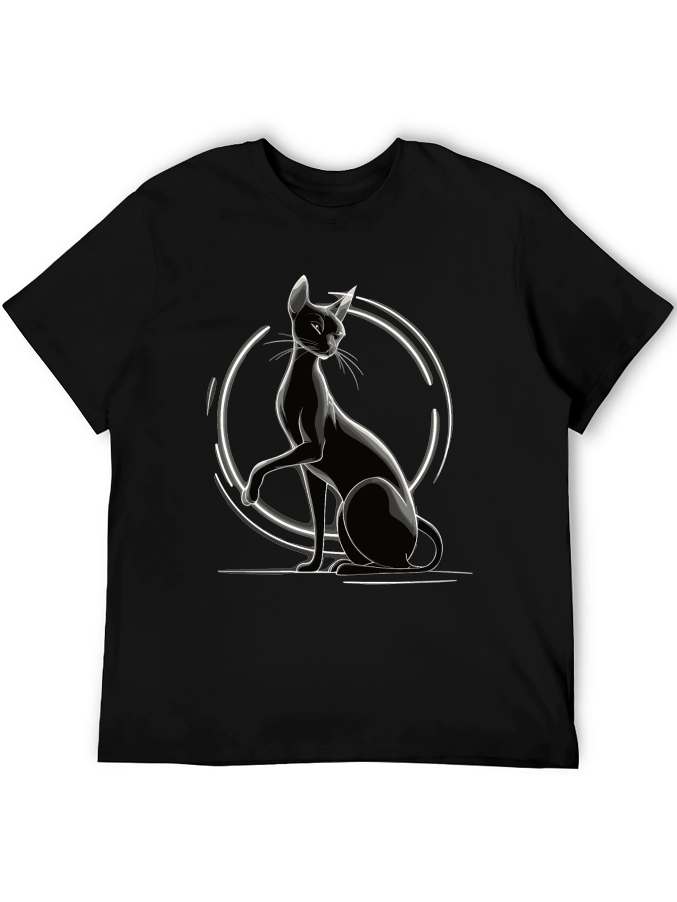 Sleek Black Cat Graphic Tee - Stylish Unisex T-Shirt