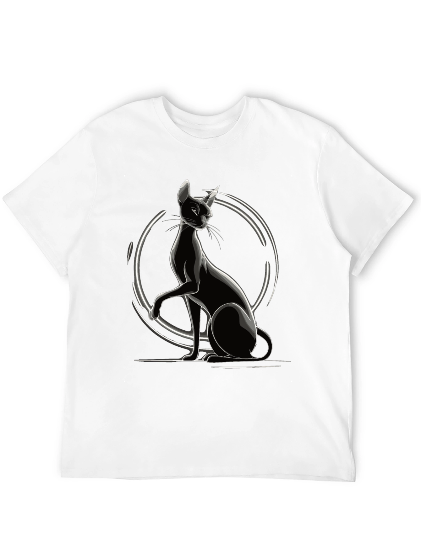 Sleek Black Cat Graphic Tee - Stylish Unisex T-Shirt