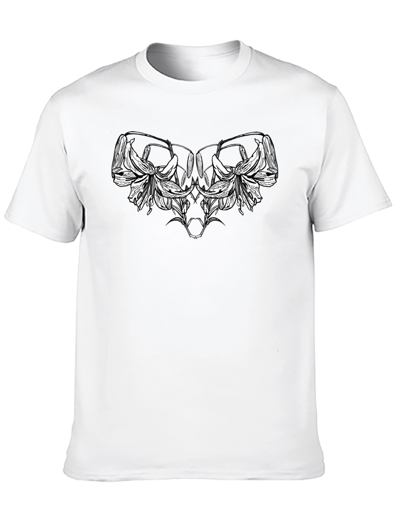 Floral Skull Graphic Tee - Black