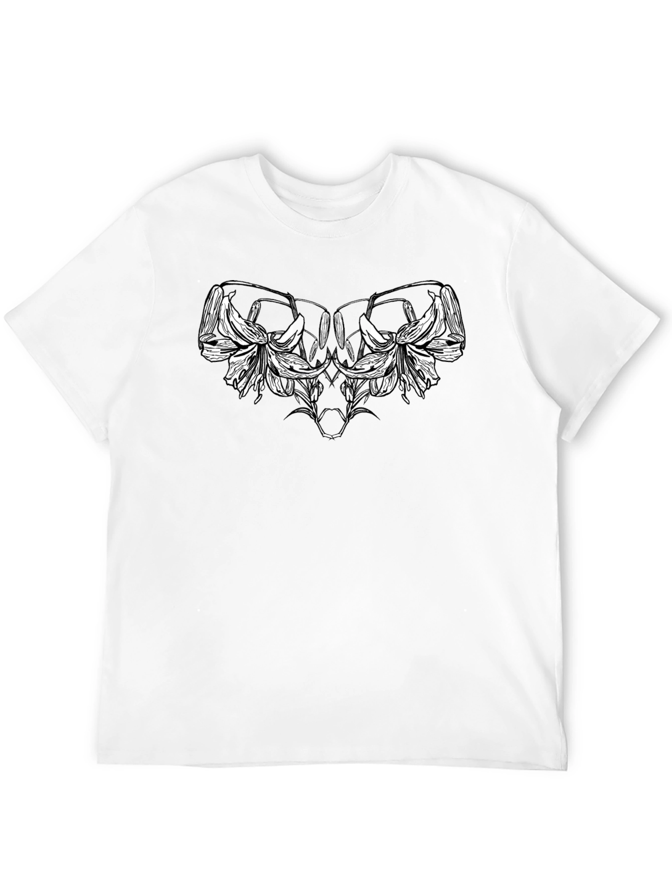 Floral Skull Graphic Tee - Black