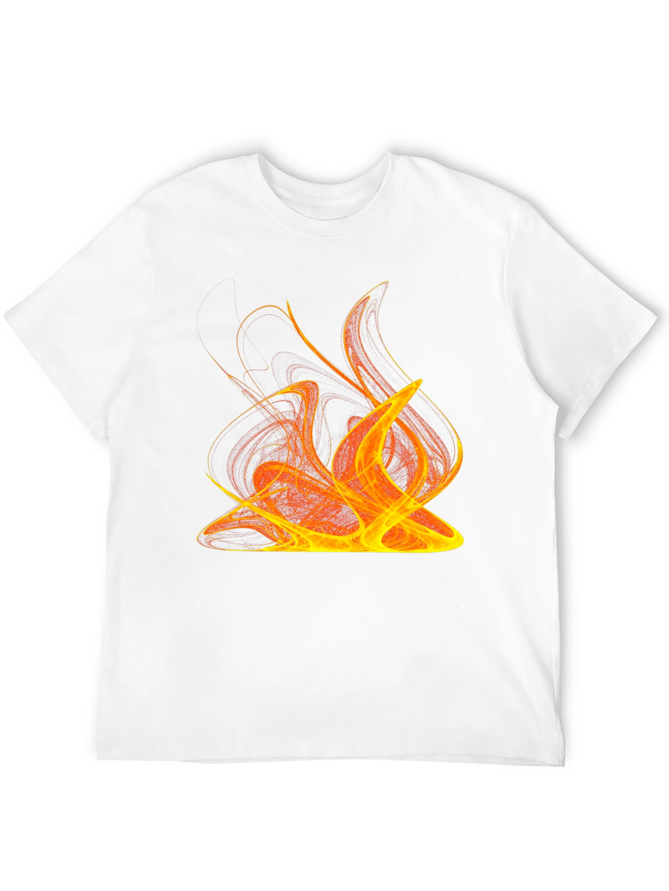 Fiery Graphic Print Tee - Bold Black T-Shirt
