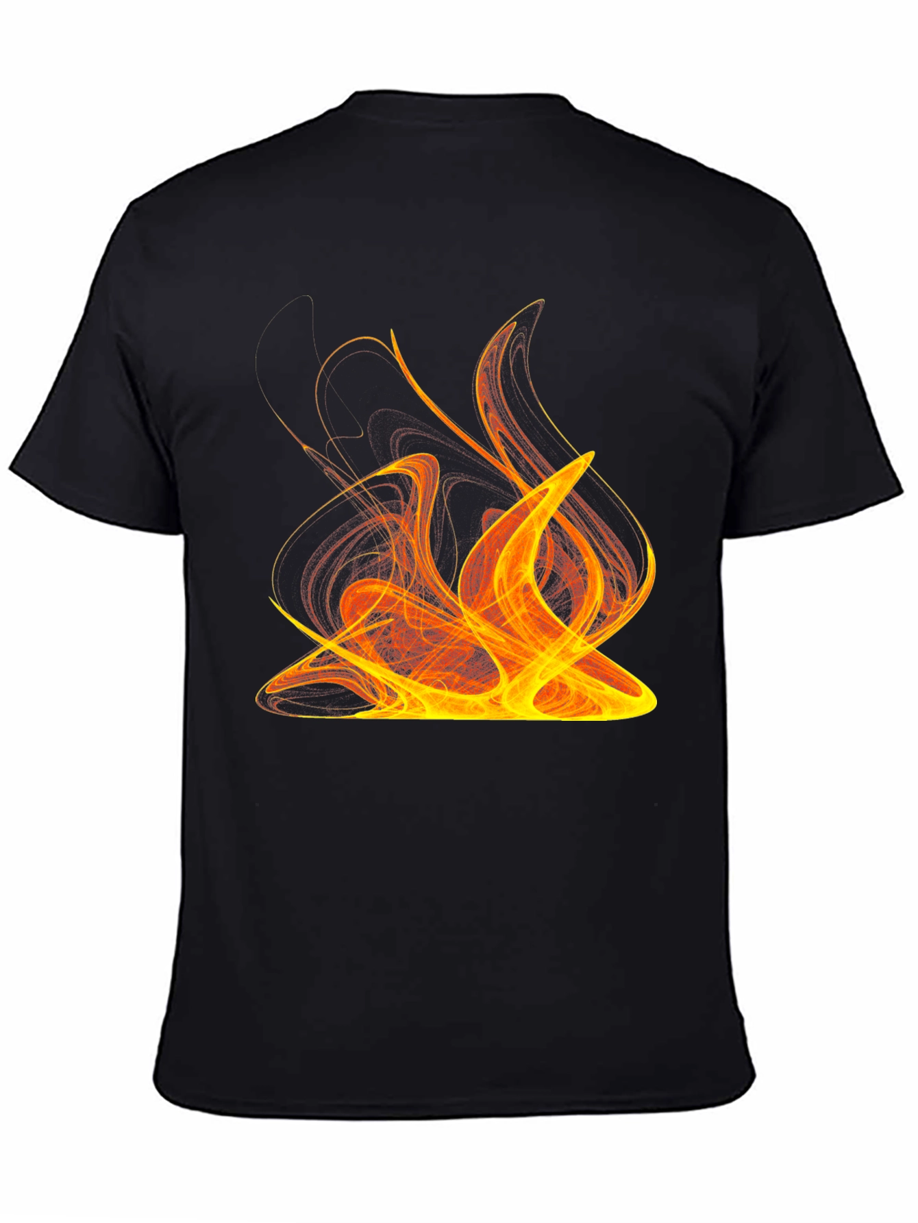 Fiery Graphic Print Tee - Bold Black T-Shirt