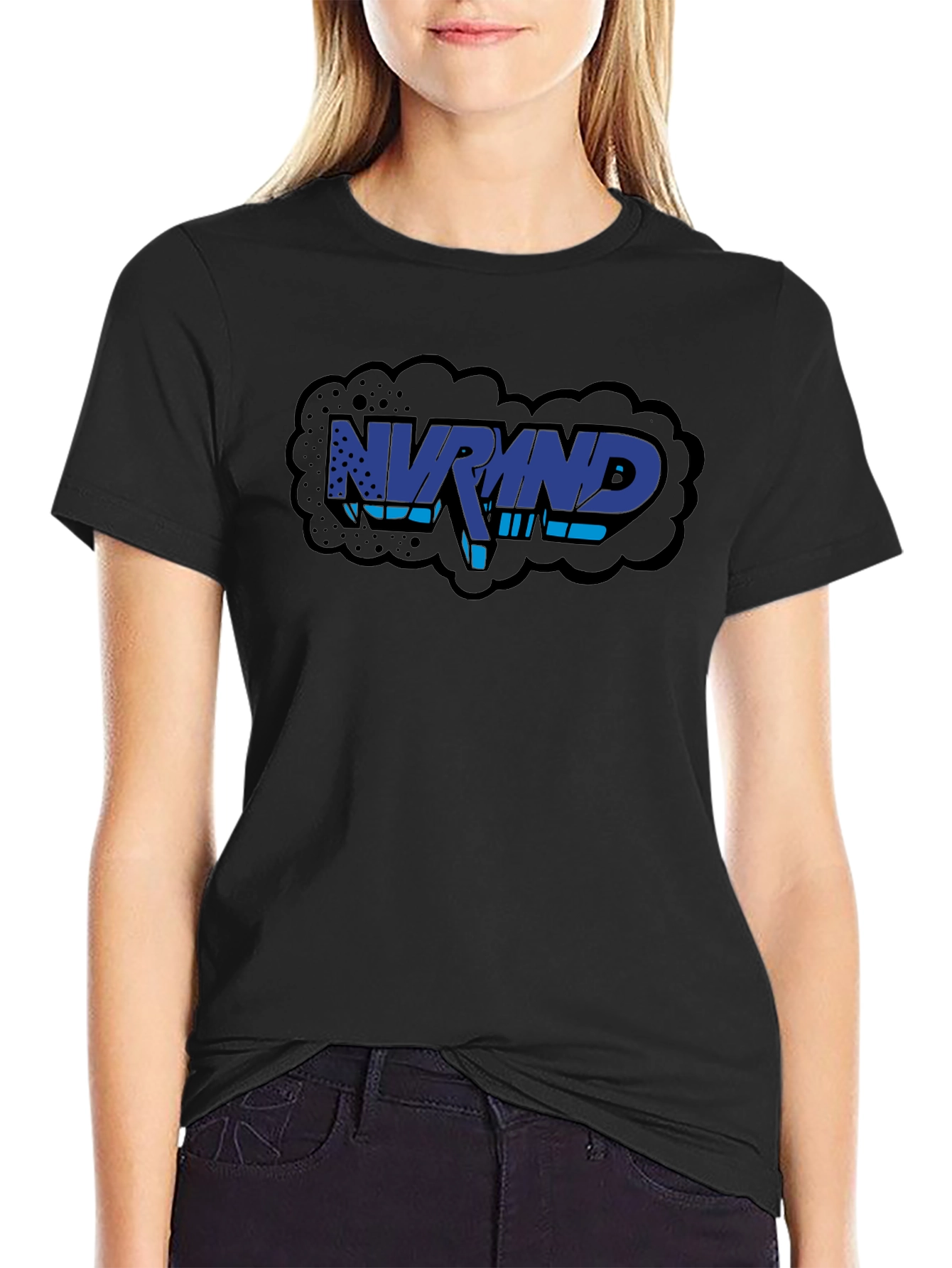 NVRMND Graphic Print T-Shirt - Black