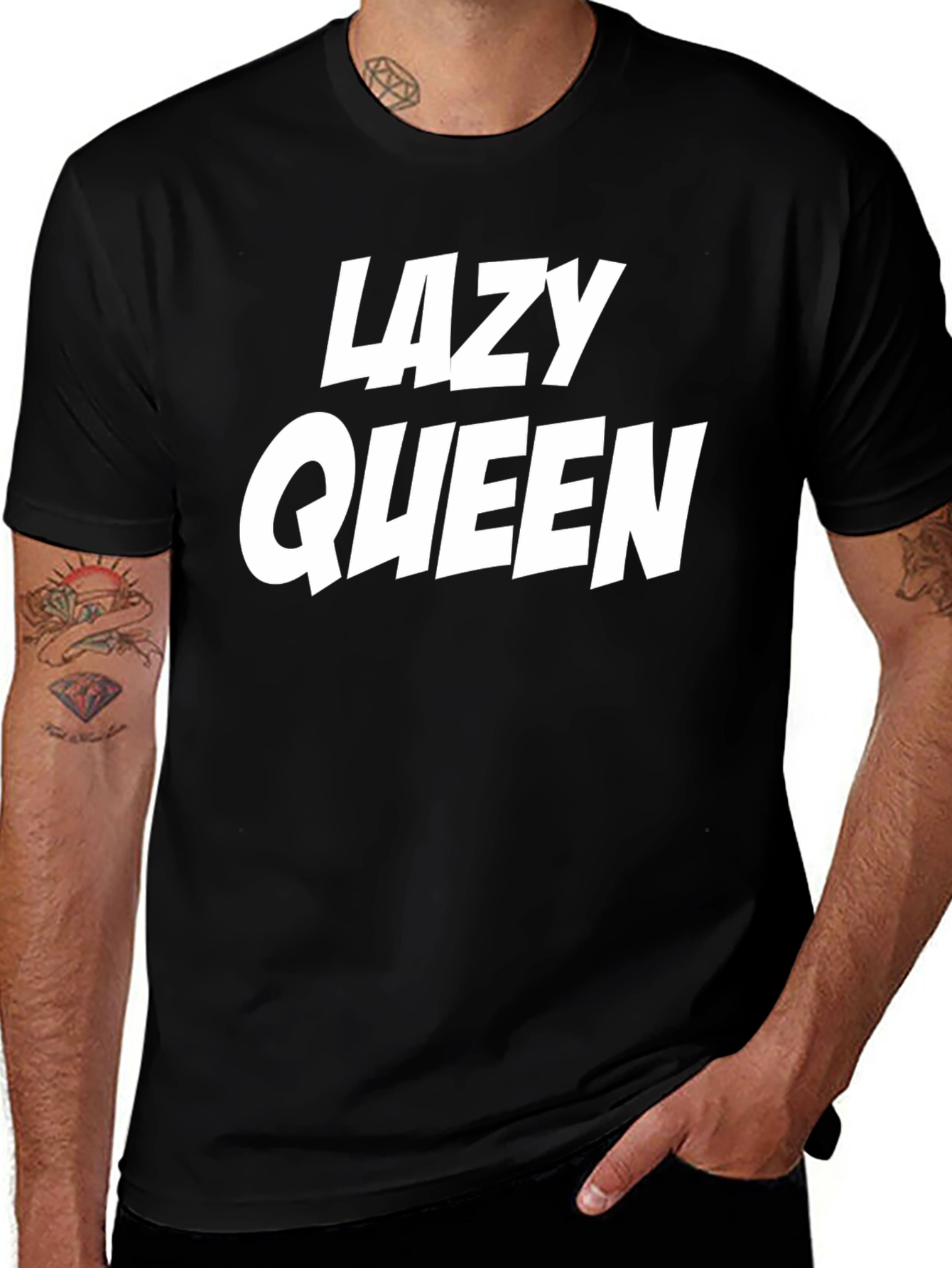 Lazy Queen Graphic Tee - Black T-Shirt