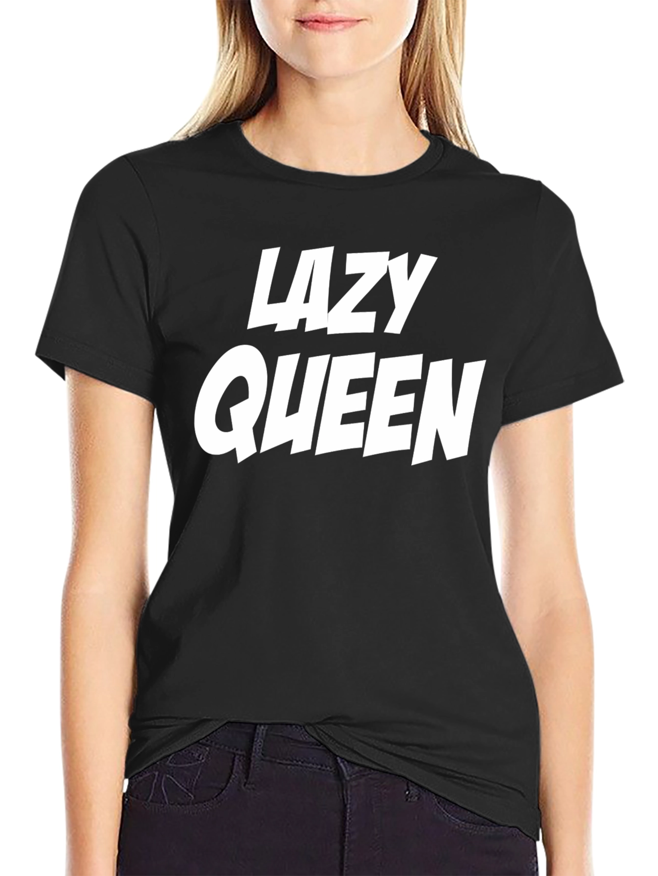 Lazy Queen Graphic Tee - Black T-Shirt