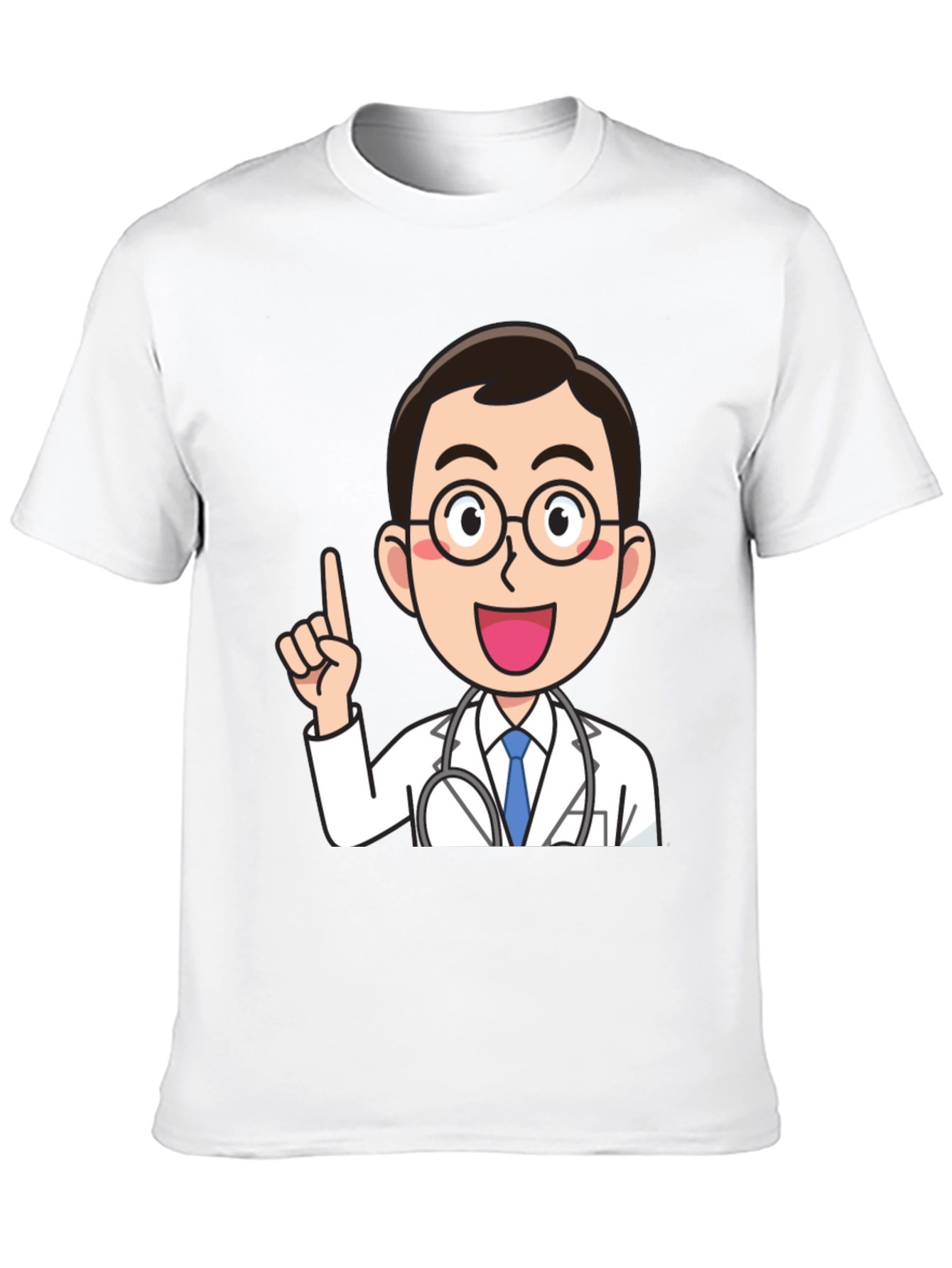 Doctor Cartoon Graphic Black T-Shirt