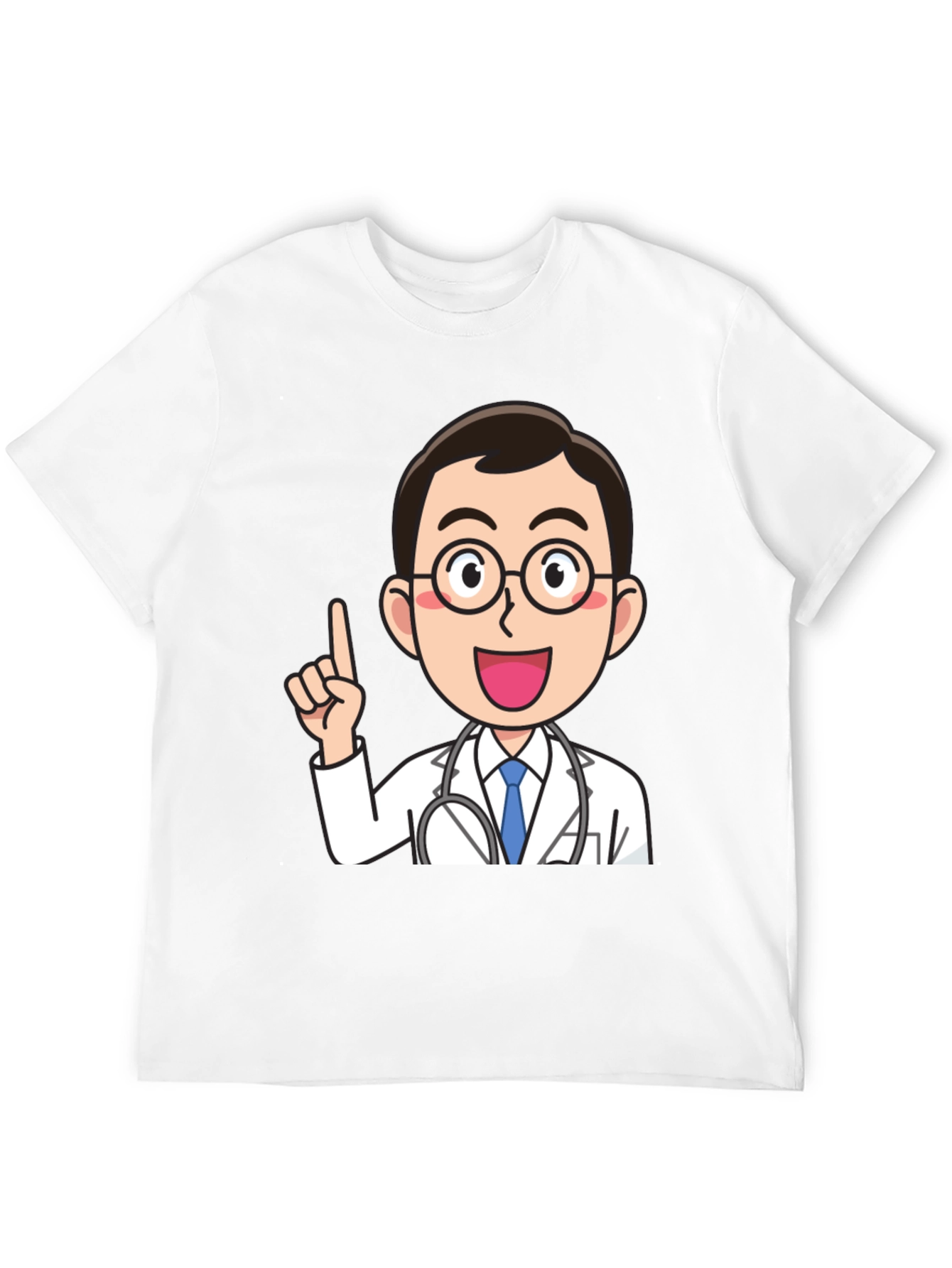 Doctor Cartoon Graphic Black T-Shirt