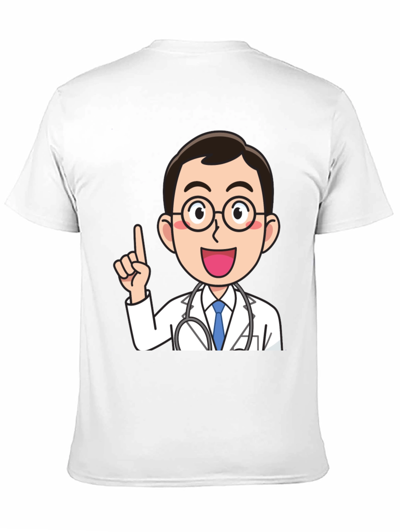 Doctor Cartoon Graphic Black T-Shirt