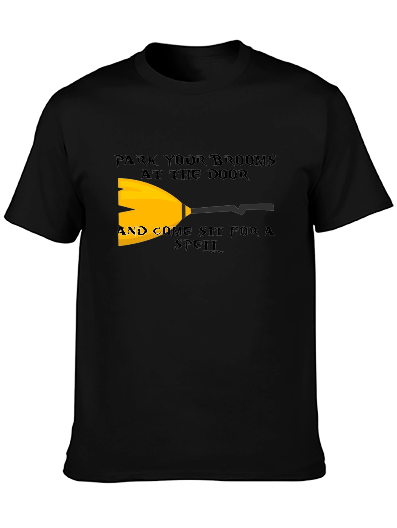 Park Your Brooms Graphic Tee - Halloween Witch T-Shirt