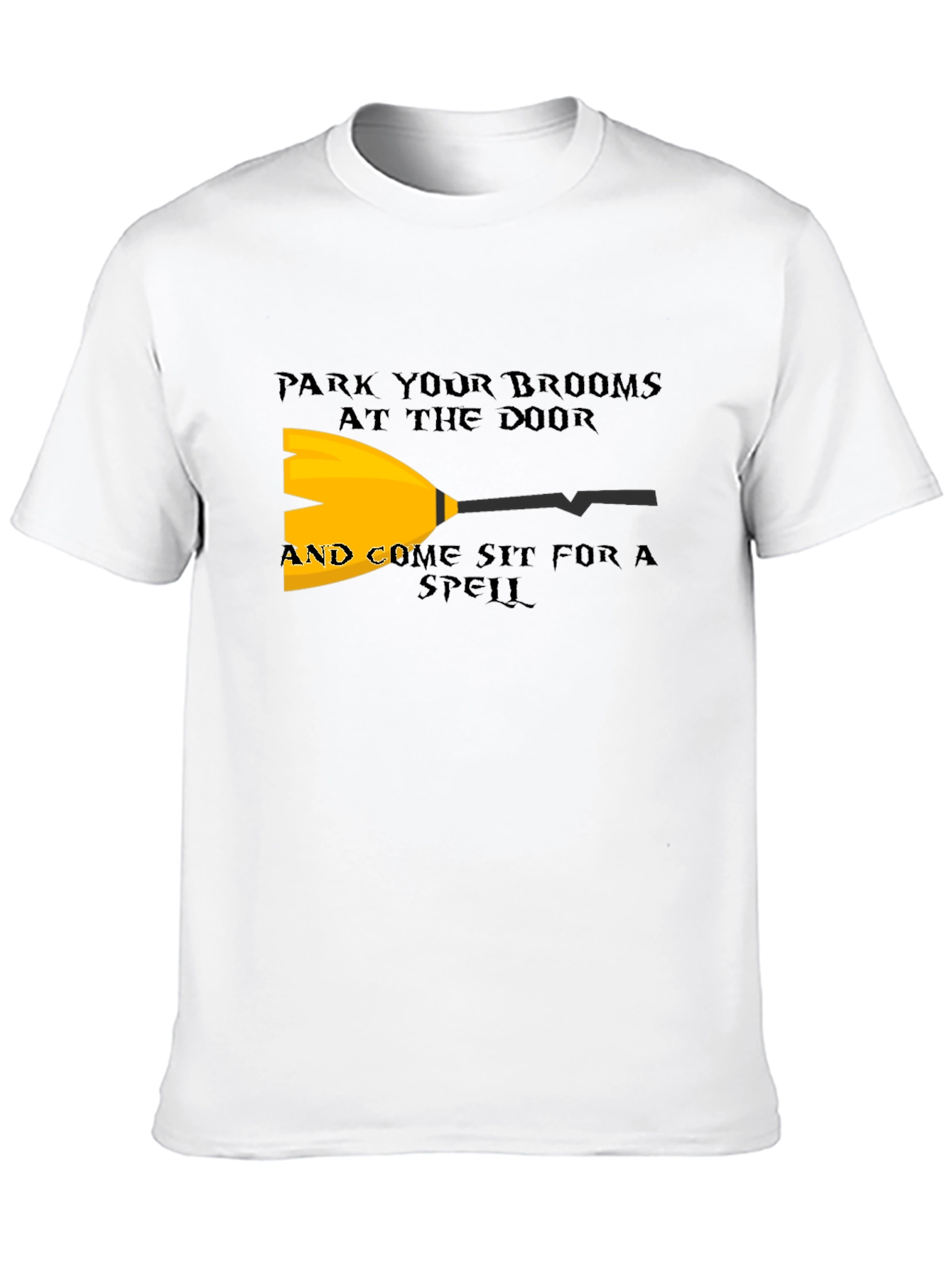 Park Your Brooms Graphic Tee - Halloween Witch T-Shirt