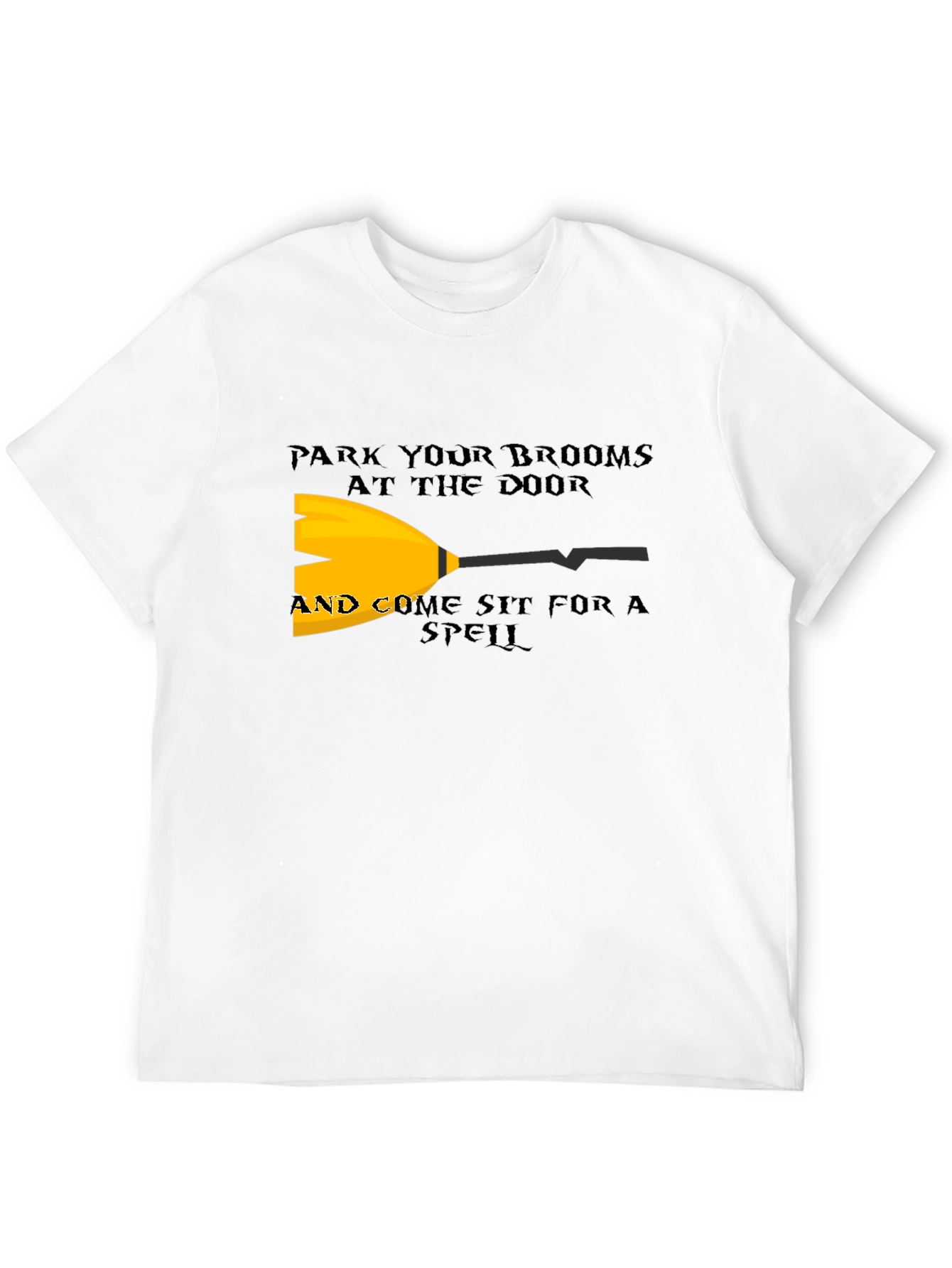 Park Your Brooms Graphic Tee - Halloween Witch T-Shirt