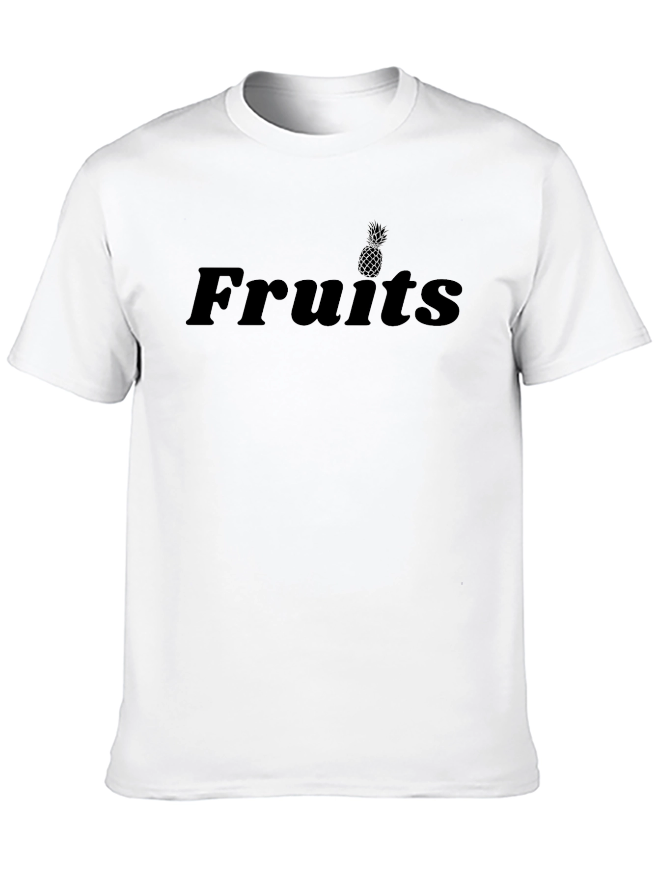 Fruits Pineapple Graphic Black Tee