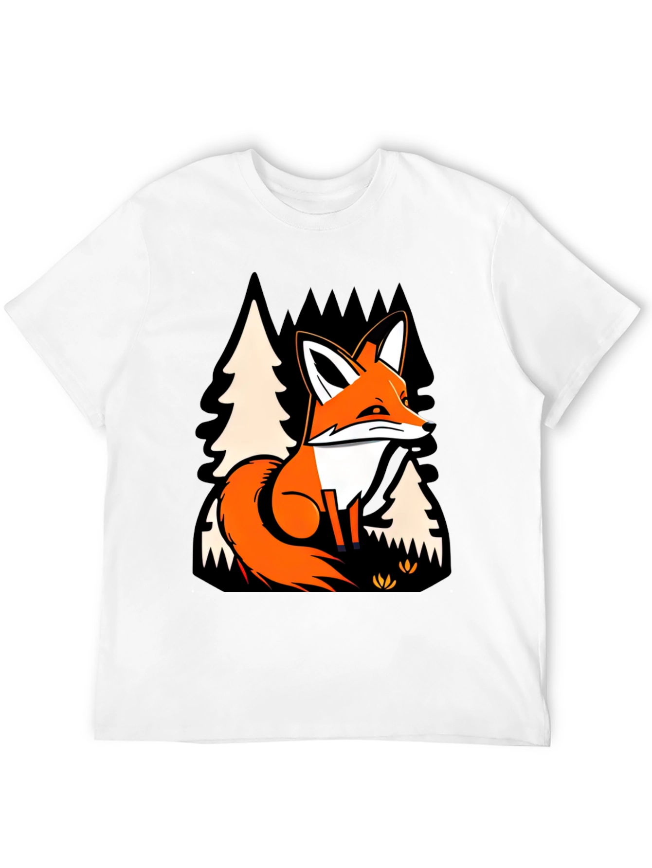 Fox in Forest Graphic Print T-Shirt