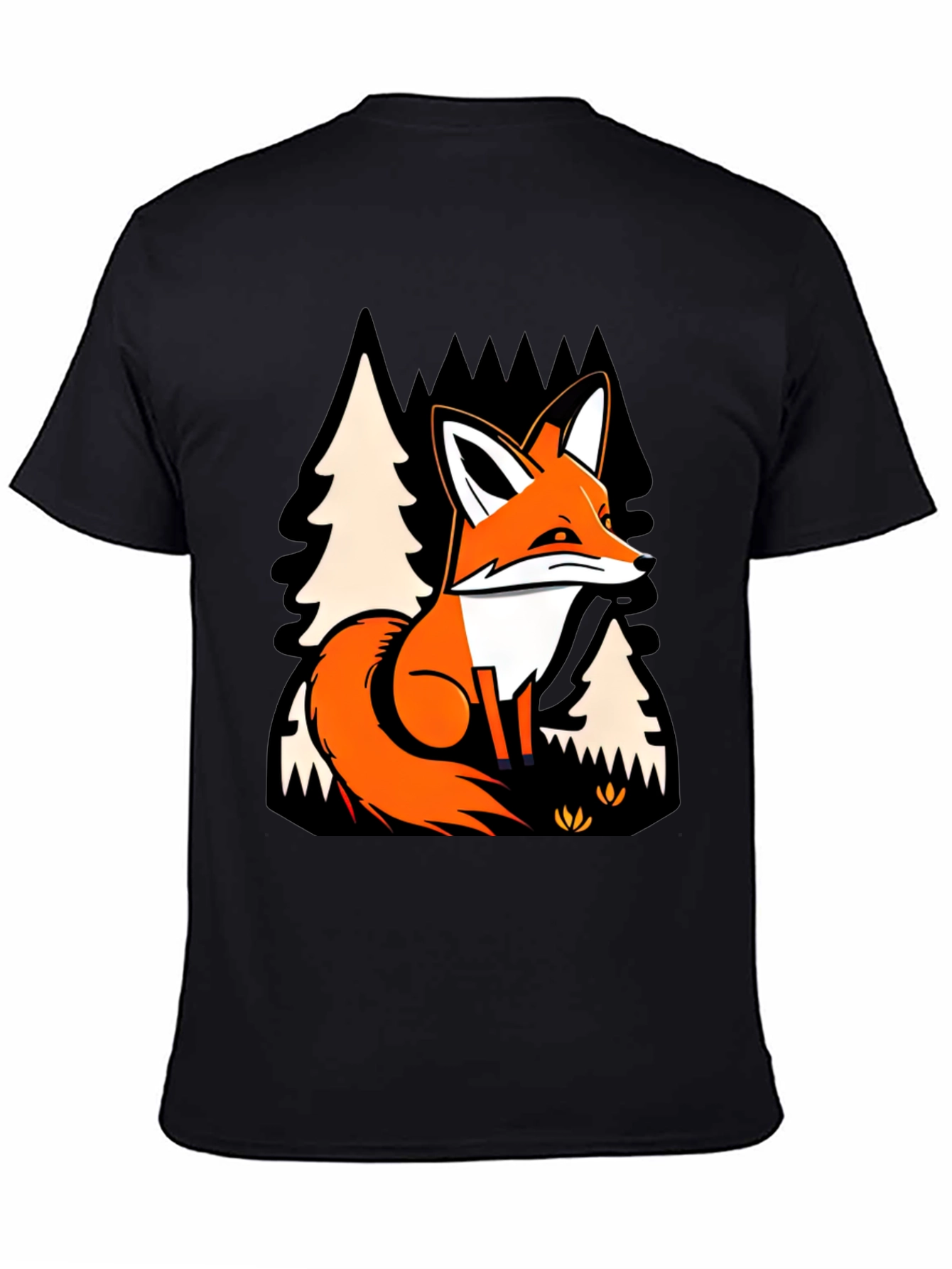 Fox in Forest Graphic Print T-Shirt