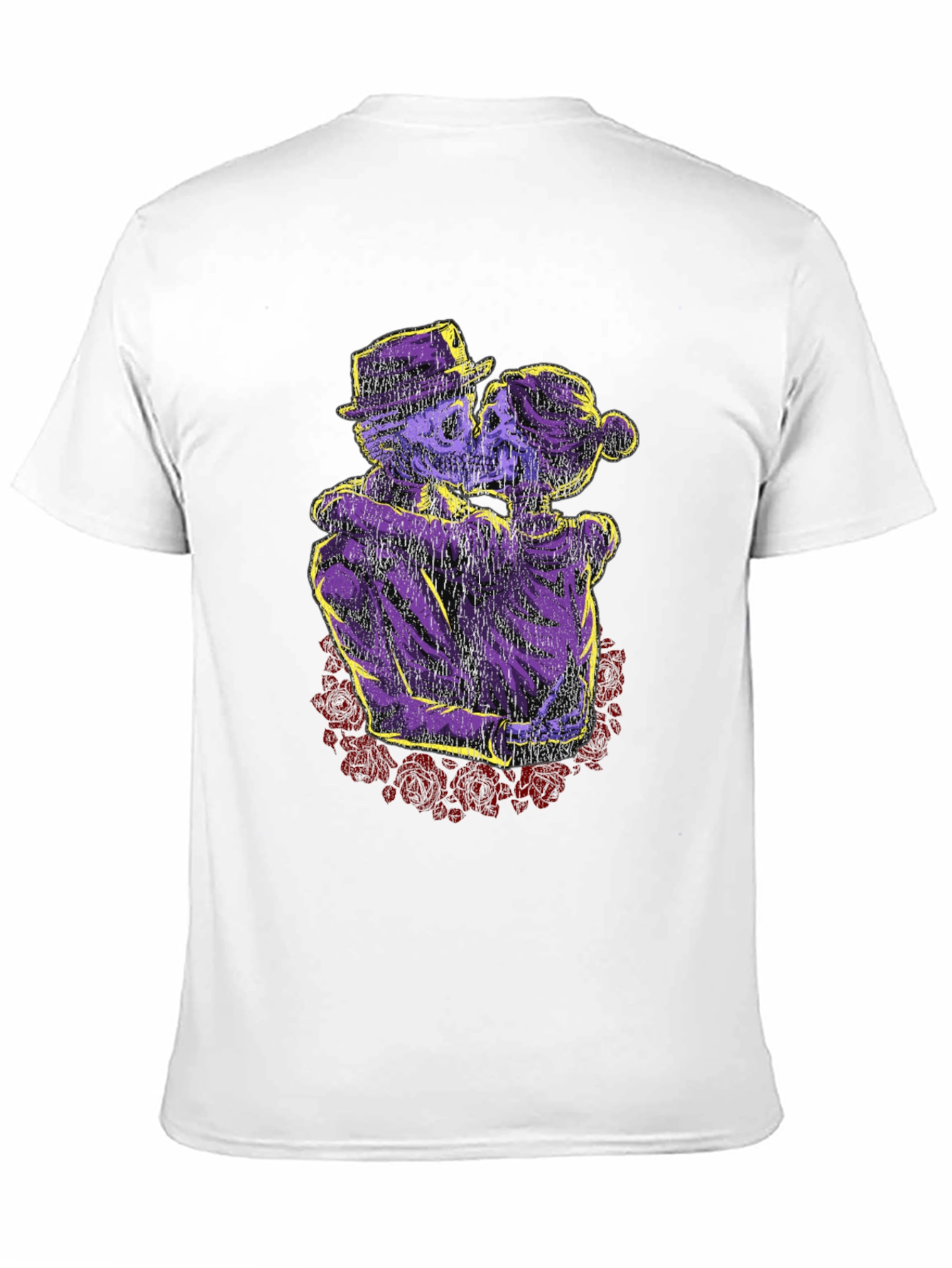 Skeleton Couple T-Shirt - Gothic Romance Design
