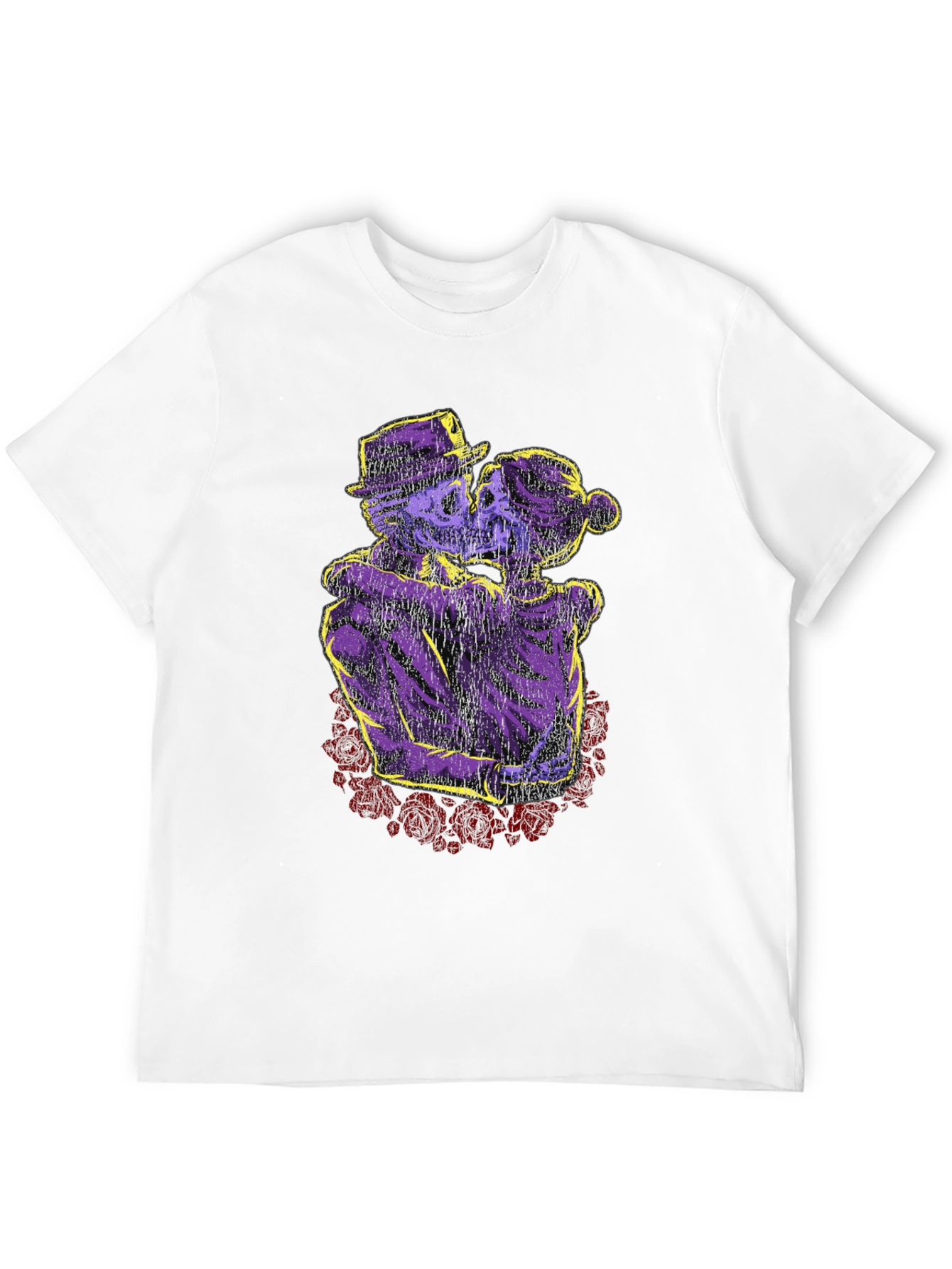 Skeleton Couple T-Shirt - Gothic Romance Design