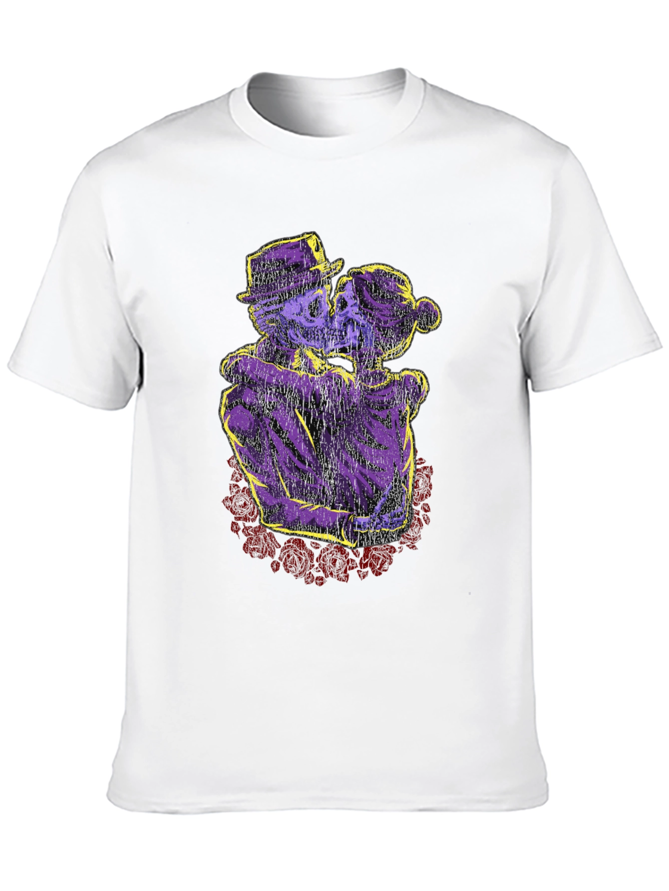 Skeleton Couple T-Shirt - Gothic Romance Design