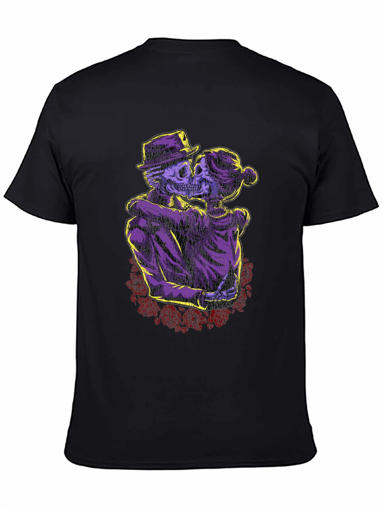 Skeleton Couple T-Shirt - Gothic Romance Design
