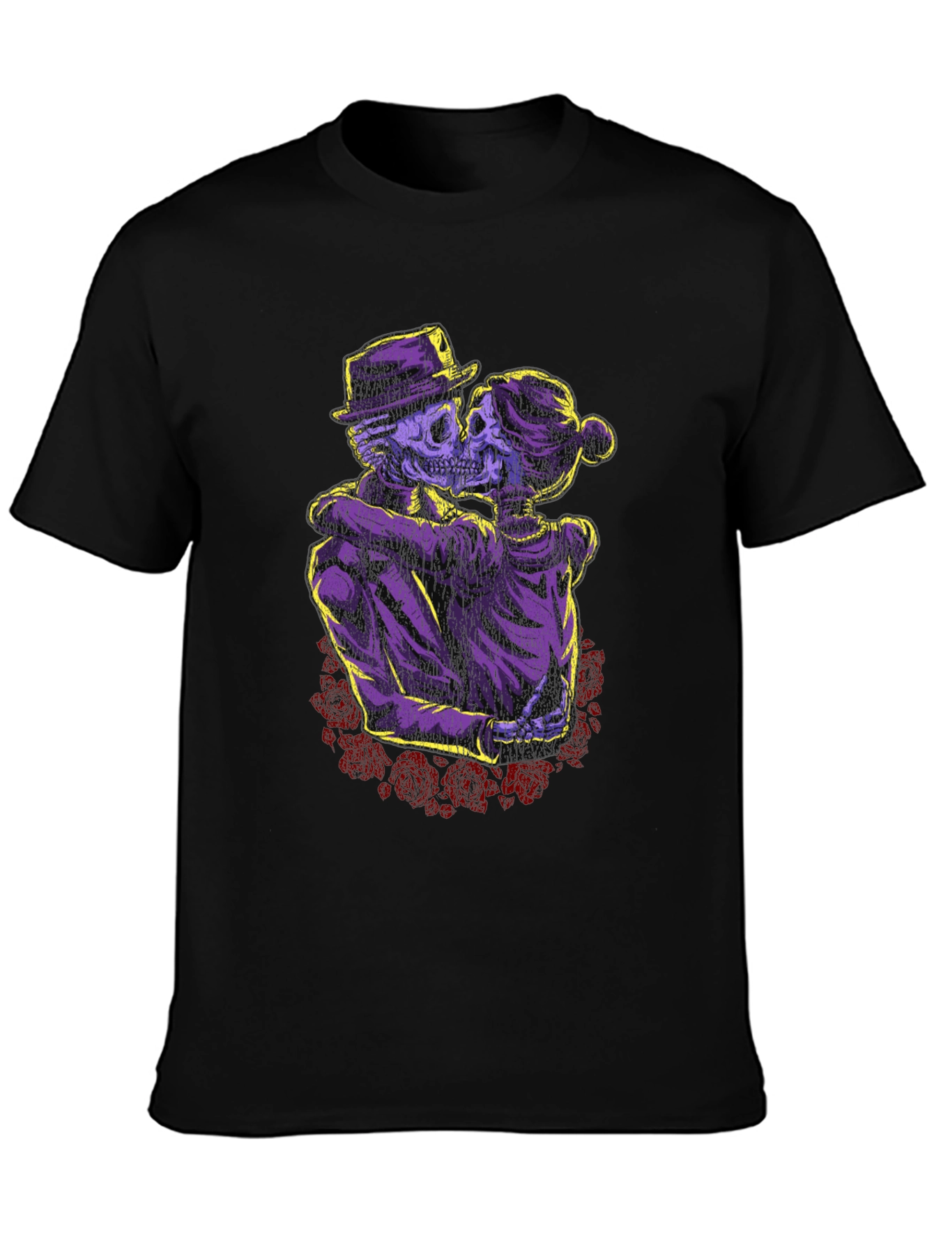 Skeleton Couple T-Shirt - Gothic Romance Design