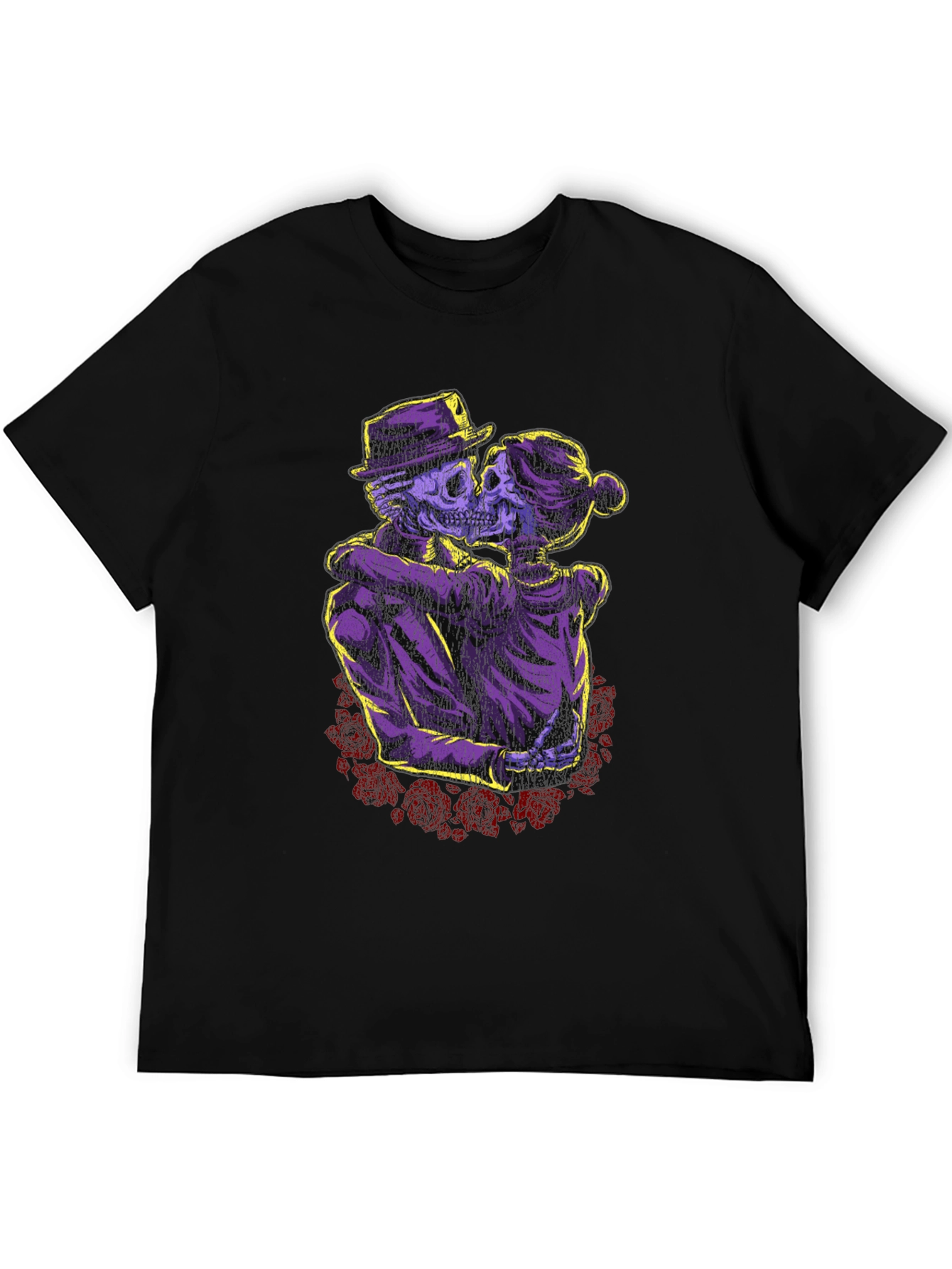 Skeleton Couple T-Shirt - Gothic Romance Design