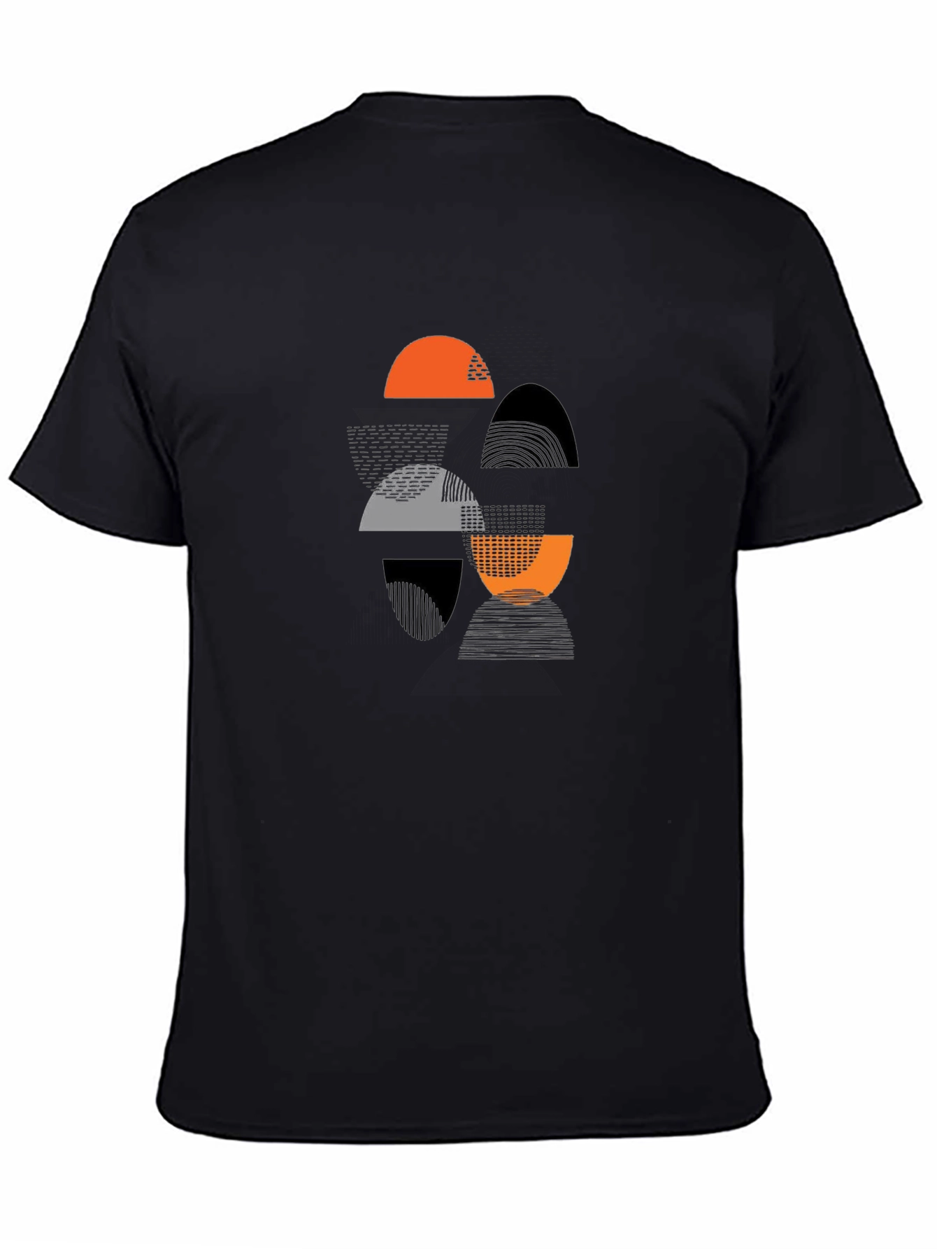 Geometric Print Black T-Shirt - Modern Casual Wear