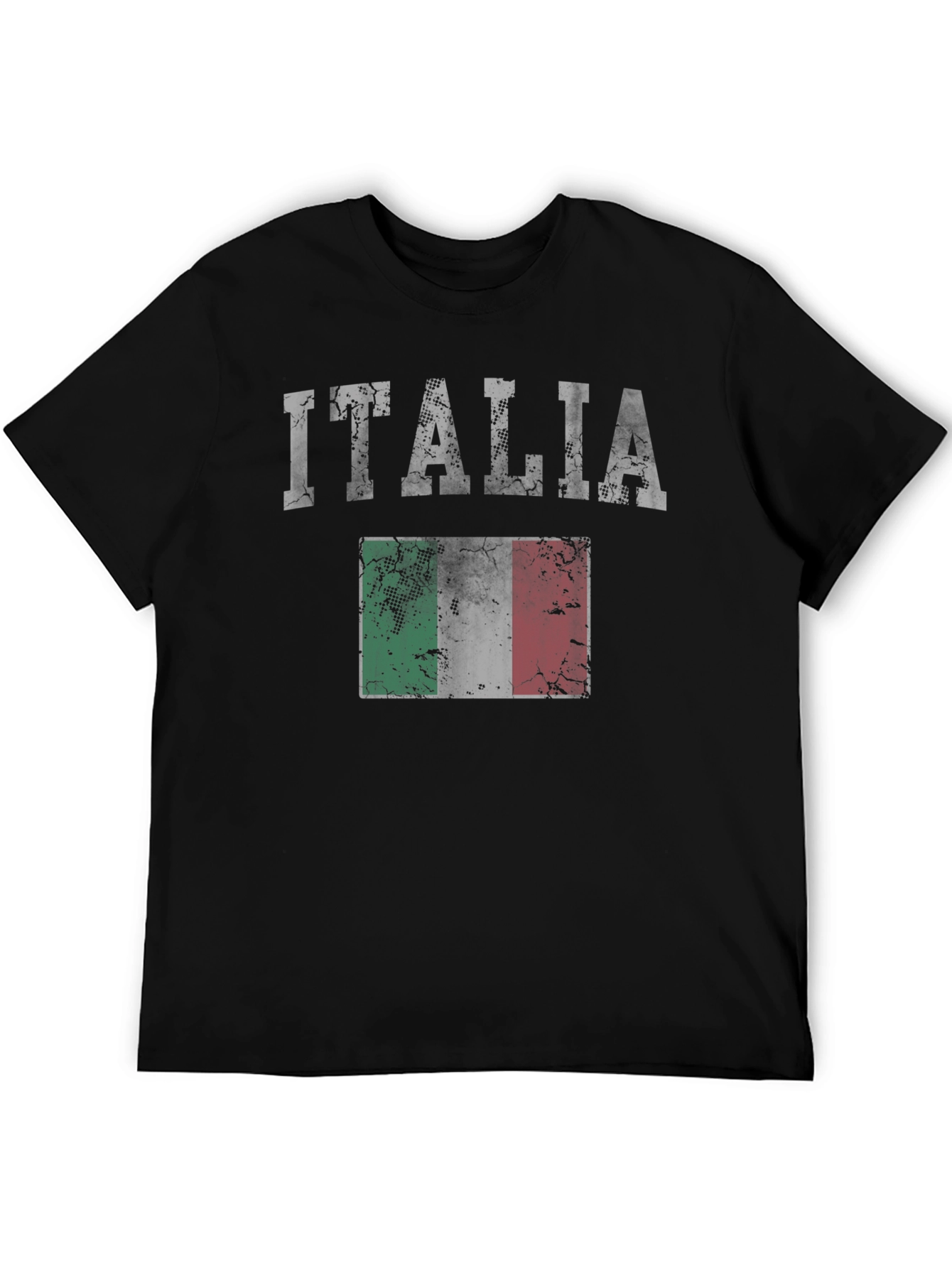 Italia Flag Graphic Tee - Distressed Print