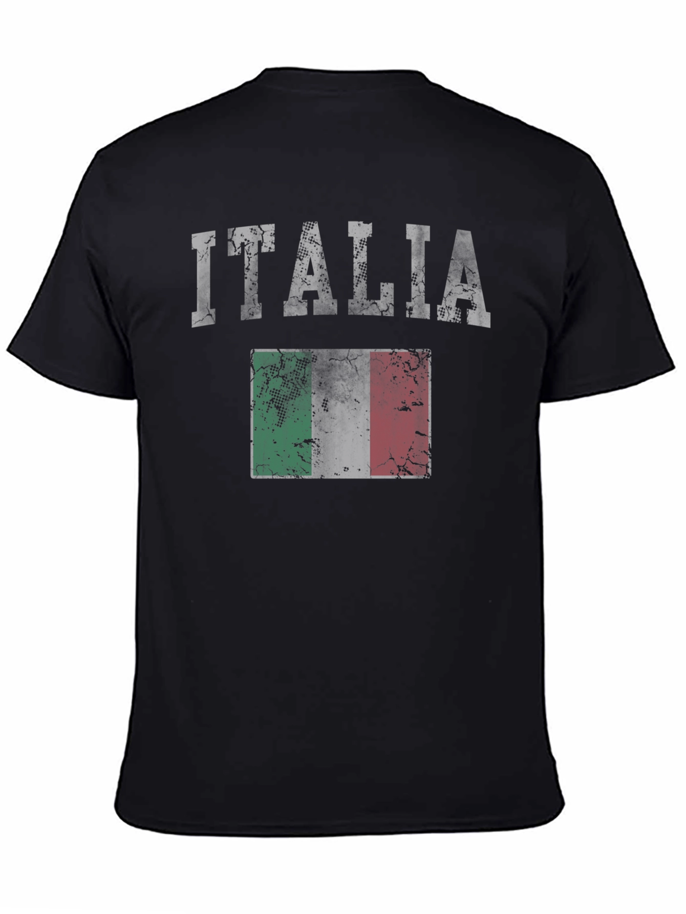 Italia Flag Graphic Tee - Distressed Print