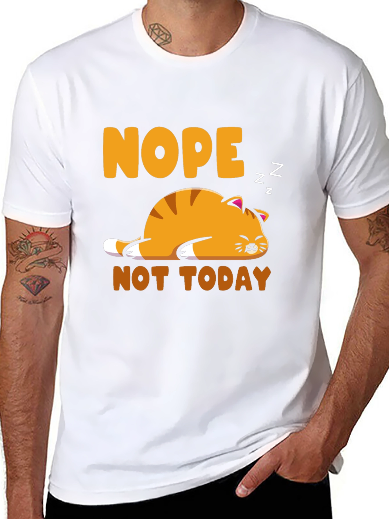 Nope Not Today Cat Graphic Tee