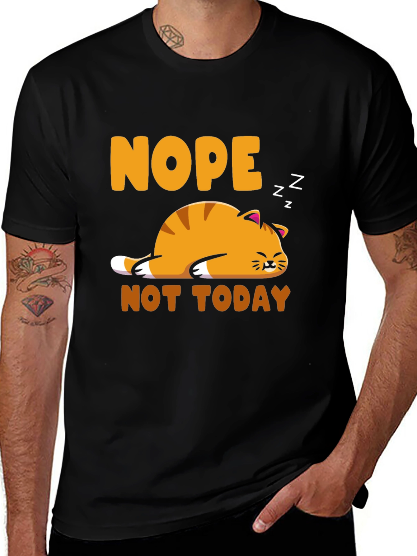 Nope Not Today Cat Graphic Tee