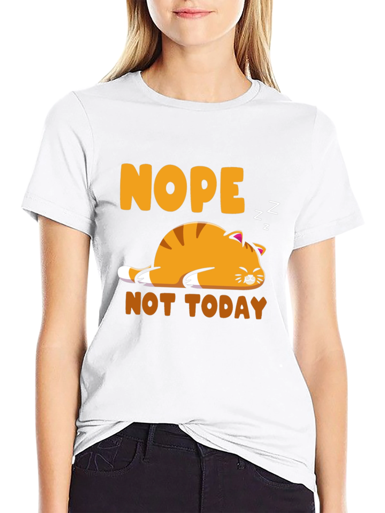 Nope Not Today Cat Graphic Tee