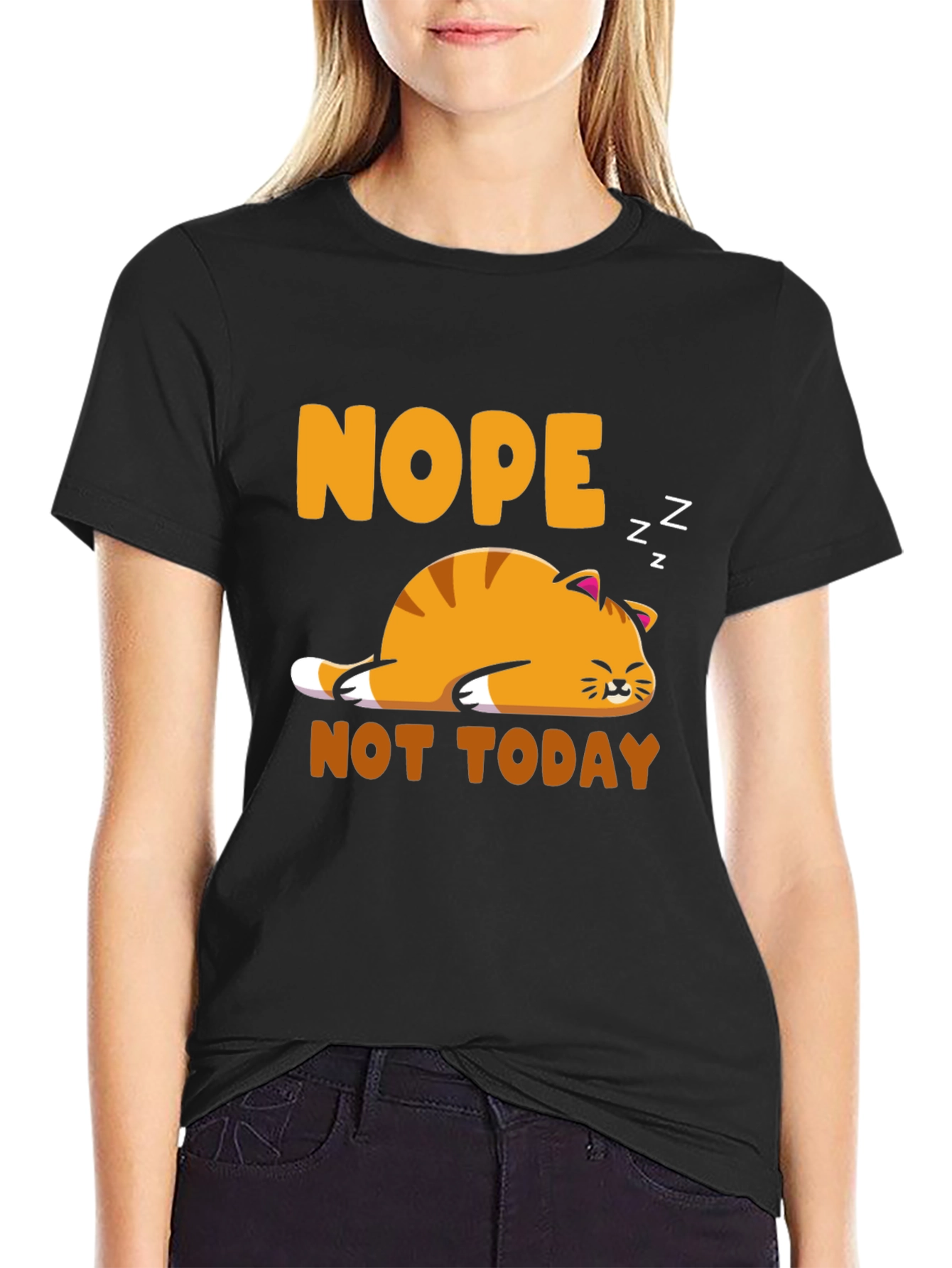 Nope Not Today Cat Graphic Tee