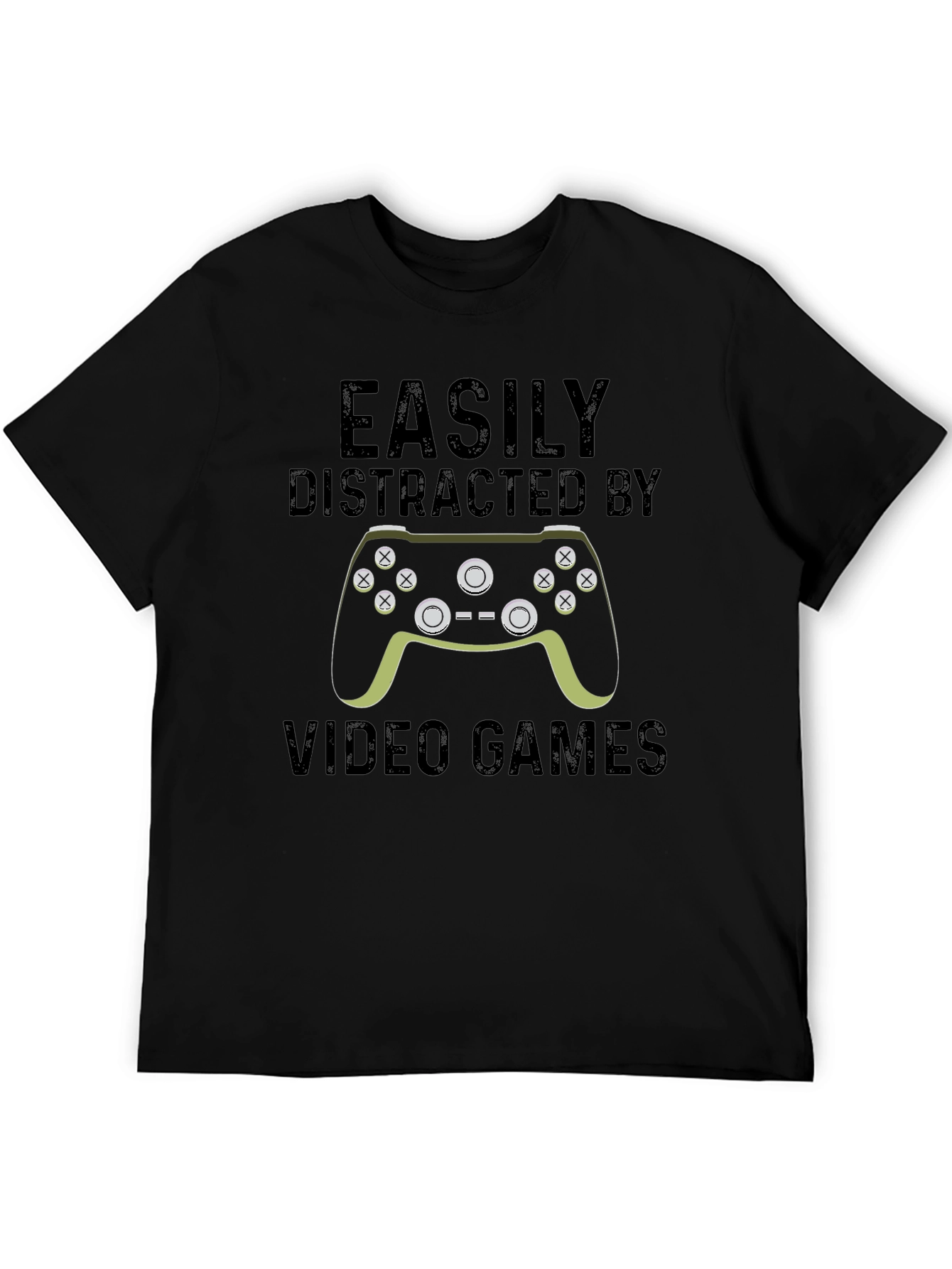 Easily Distracted by Video Games Black T-Shirt