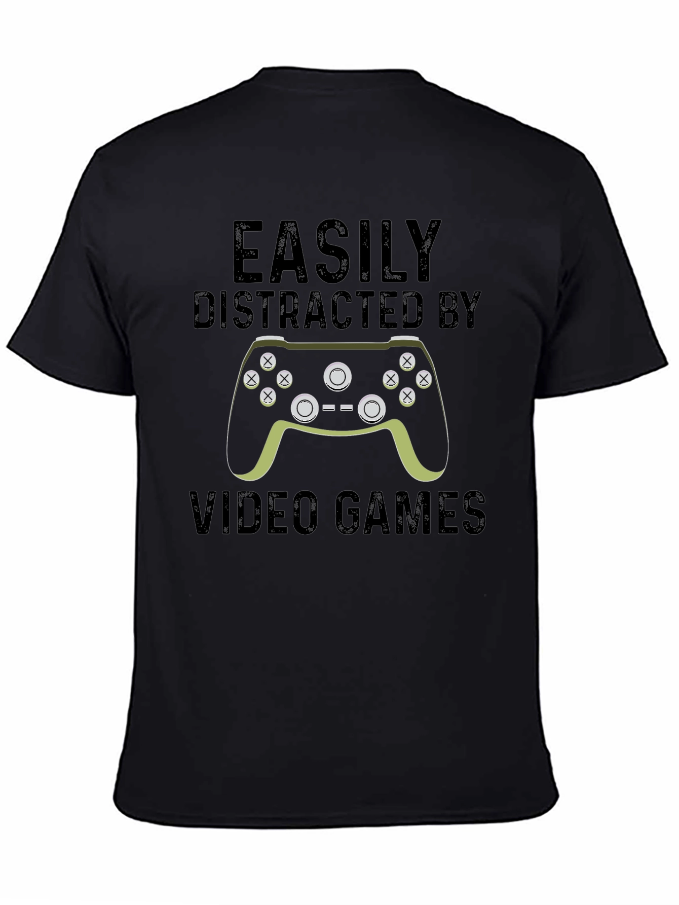 Easily Distracted by Video Games Black T-Shirt