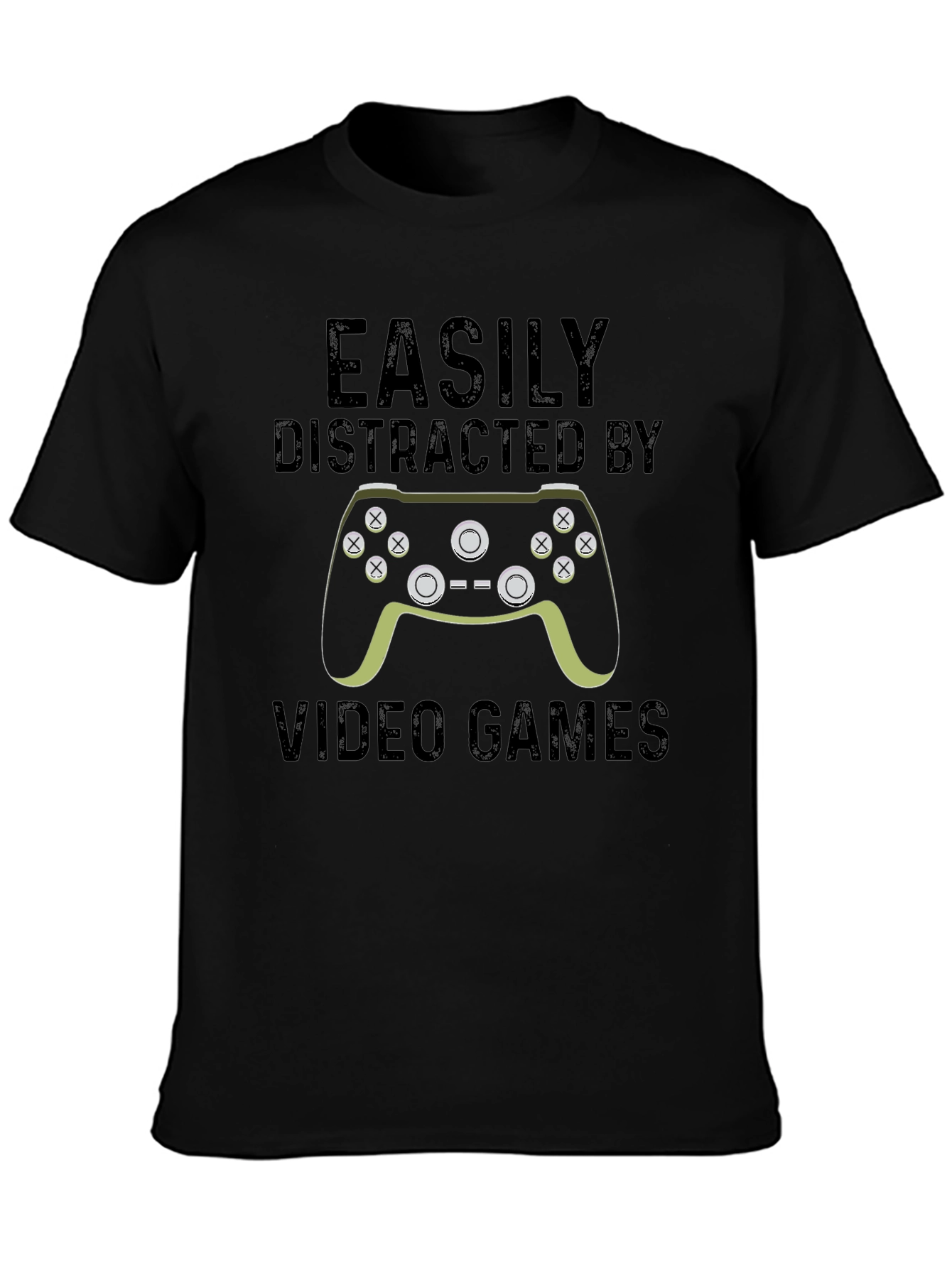 Easily Distracted by Video Games Black T-Shirt