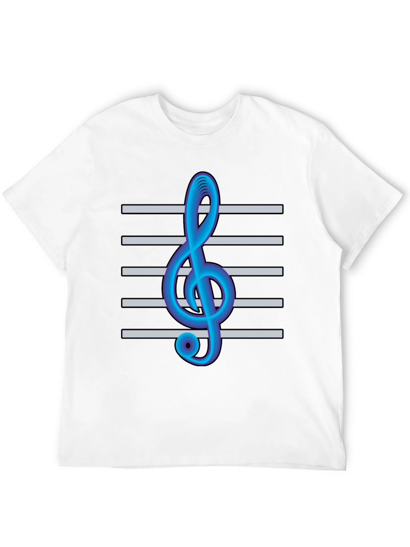 Musical Clef Graphic Tee - Black Cotton T-Shirt
