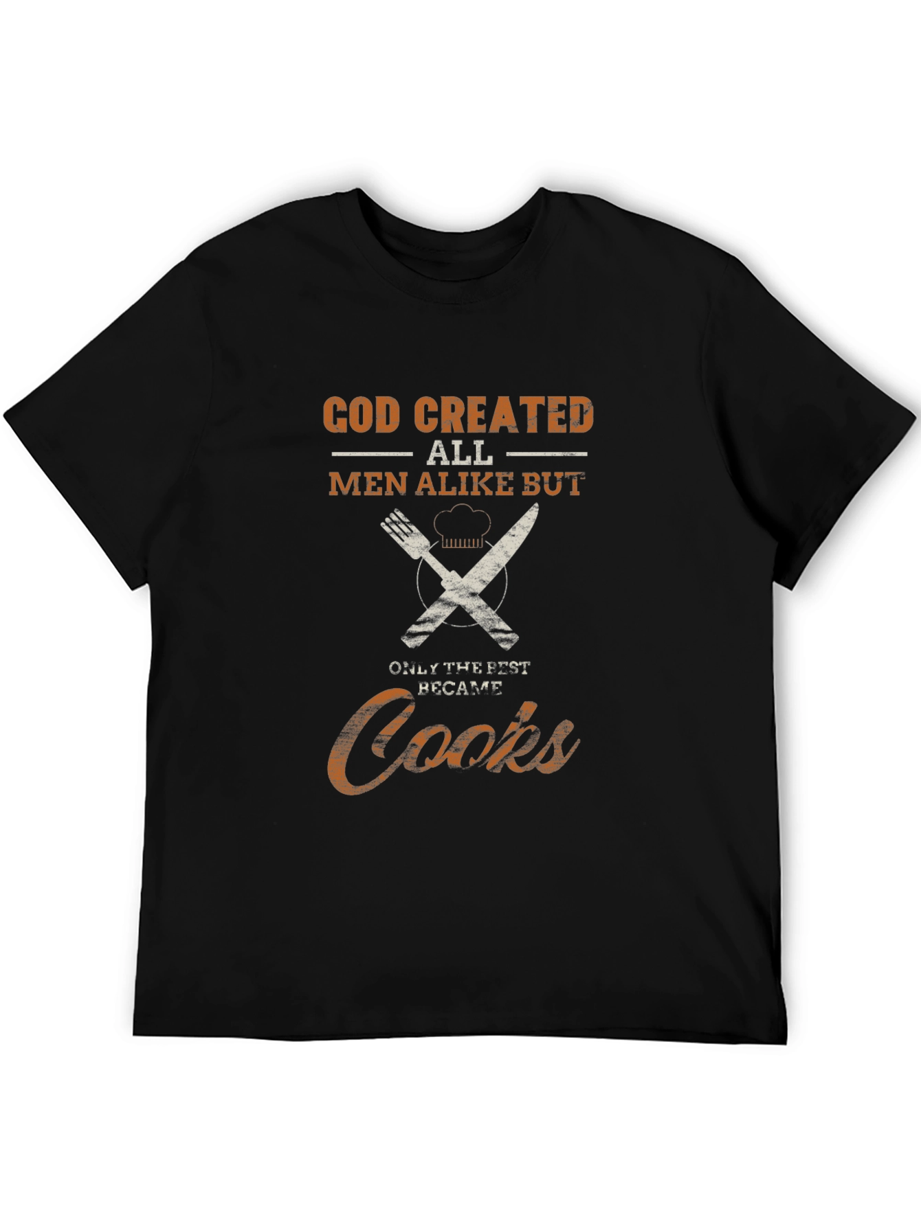 God Created Cooks - Black Graphic T-Shirt