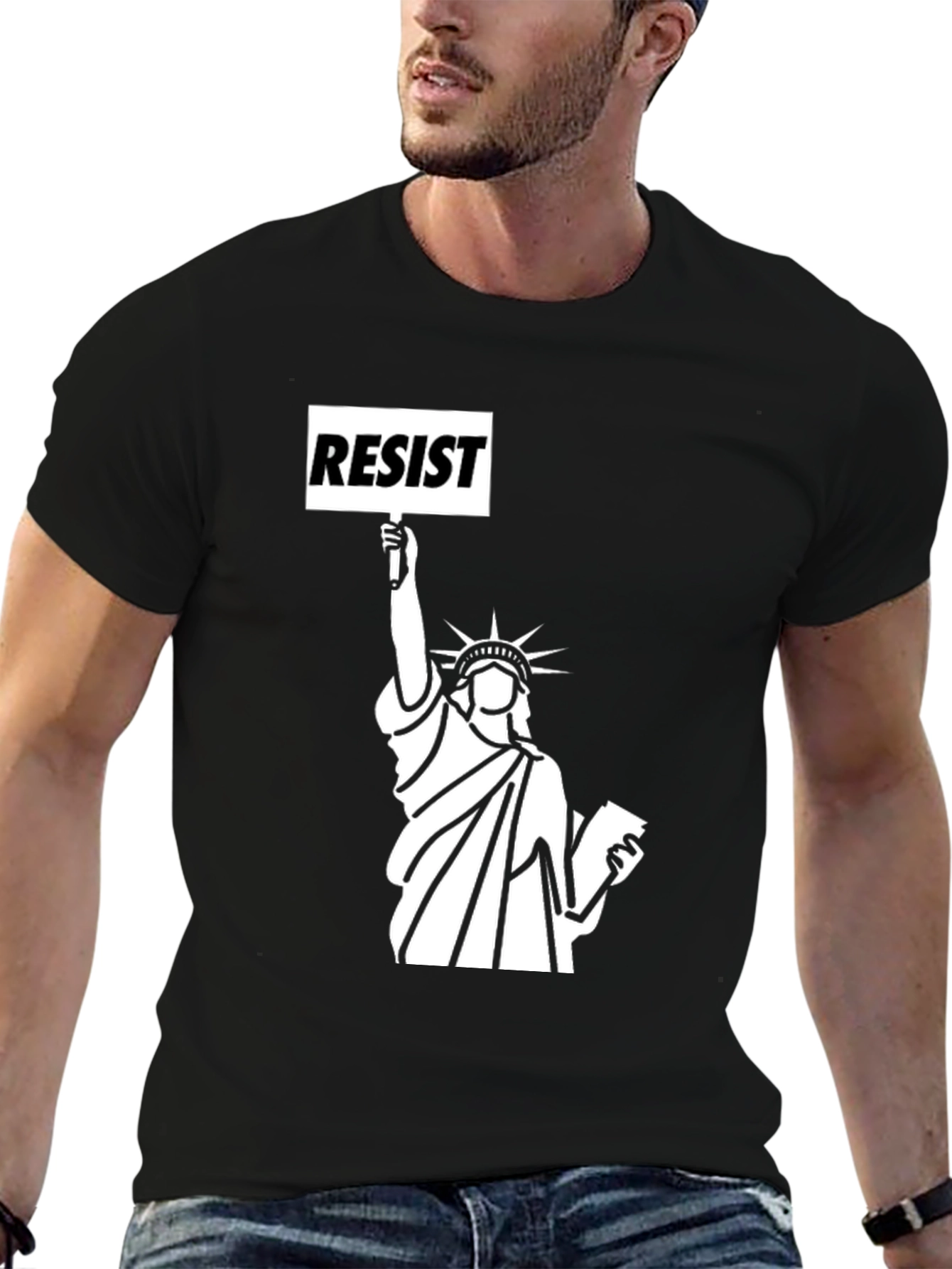 Resist Statue of Liberty Black T-Shirt
