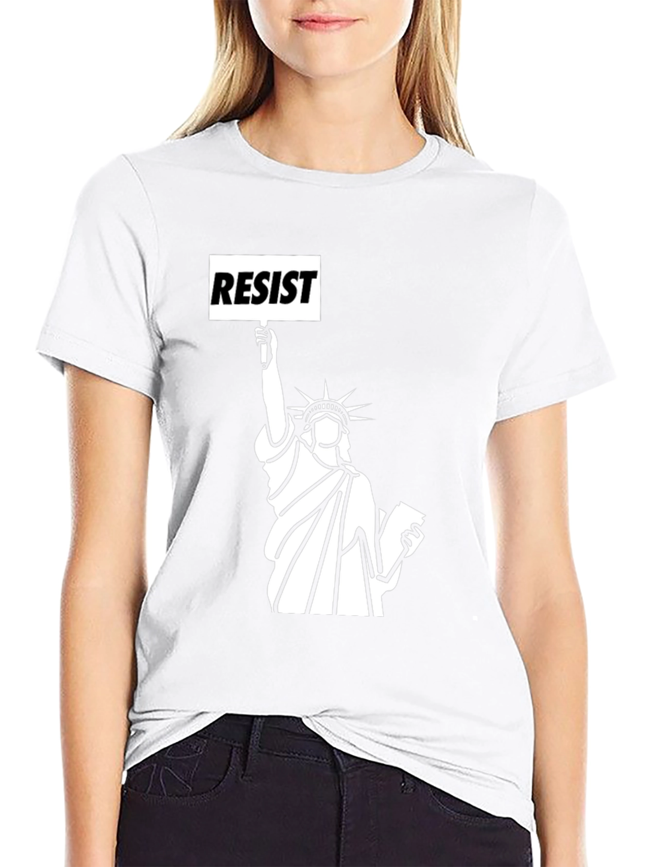 Resist Statue of Liberty Black T-Shirt