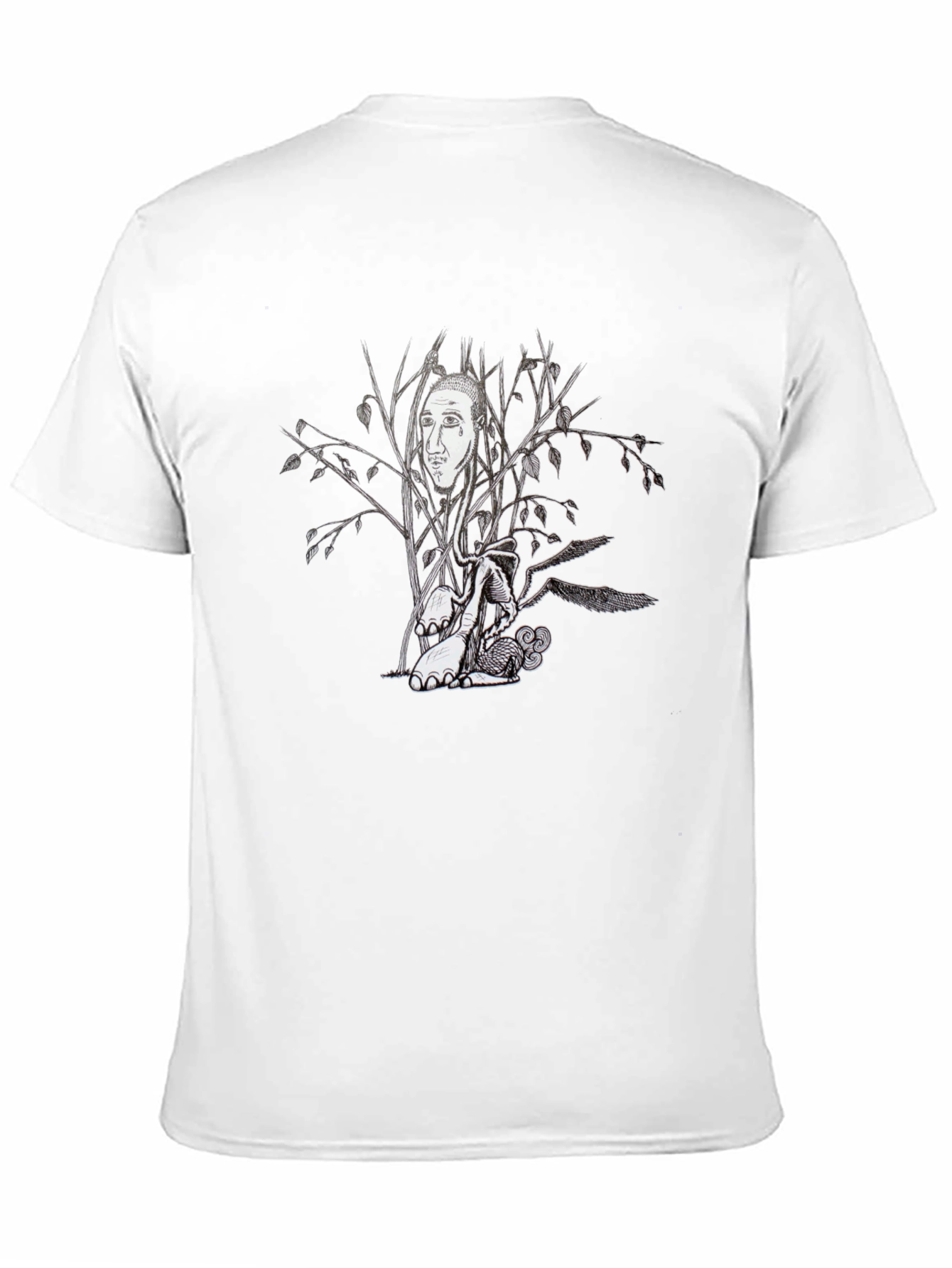 Surreal Tree Face Graphic Black T-Shirt