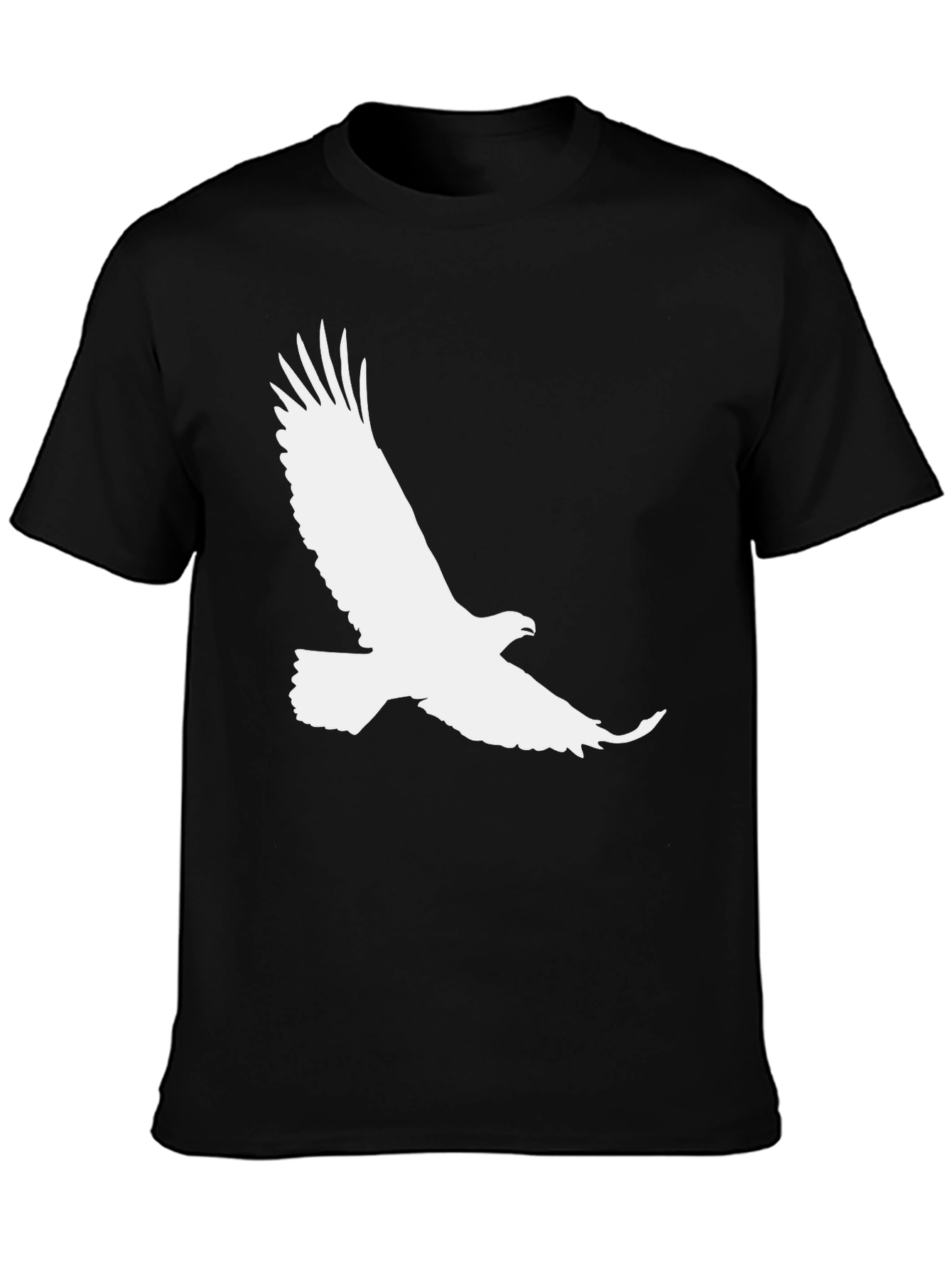 Black T-Shirt with White Eagle Graphic