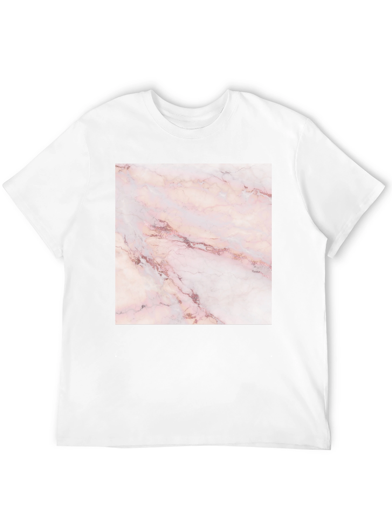 Rose Marble Print Black T-Shirt