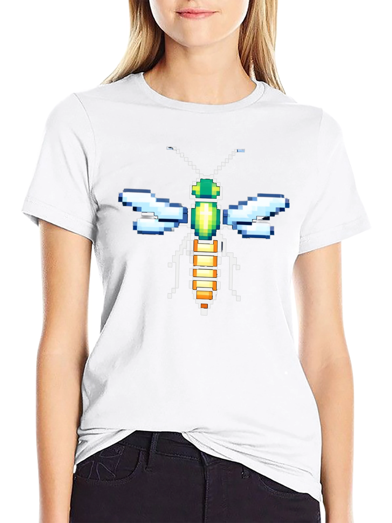 Pixel Art Dragonfly Graphic Tee